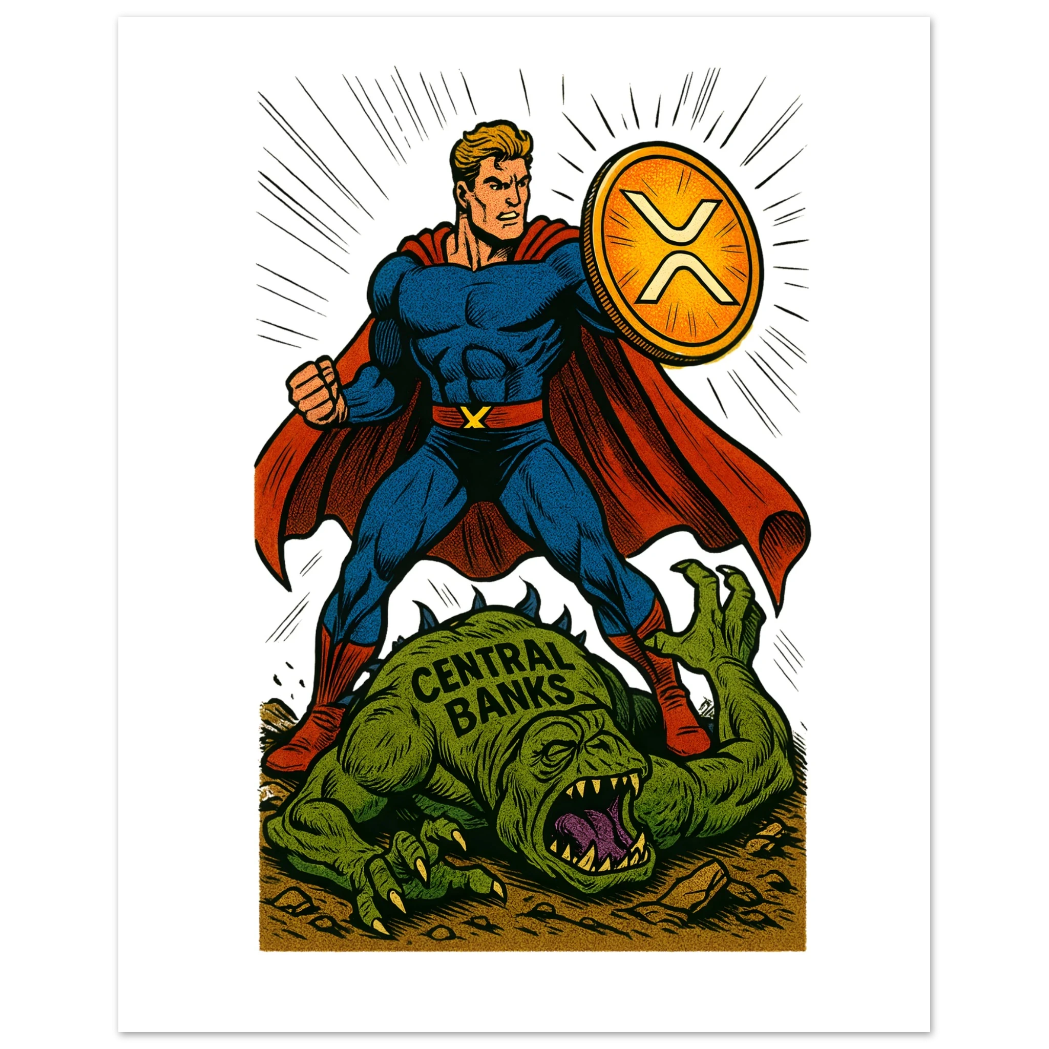 Crypto Hero XRP Fine Art Poster