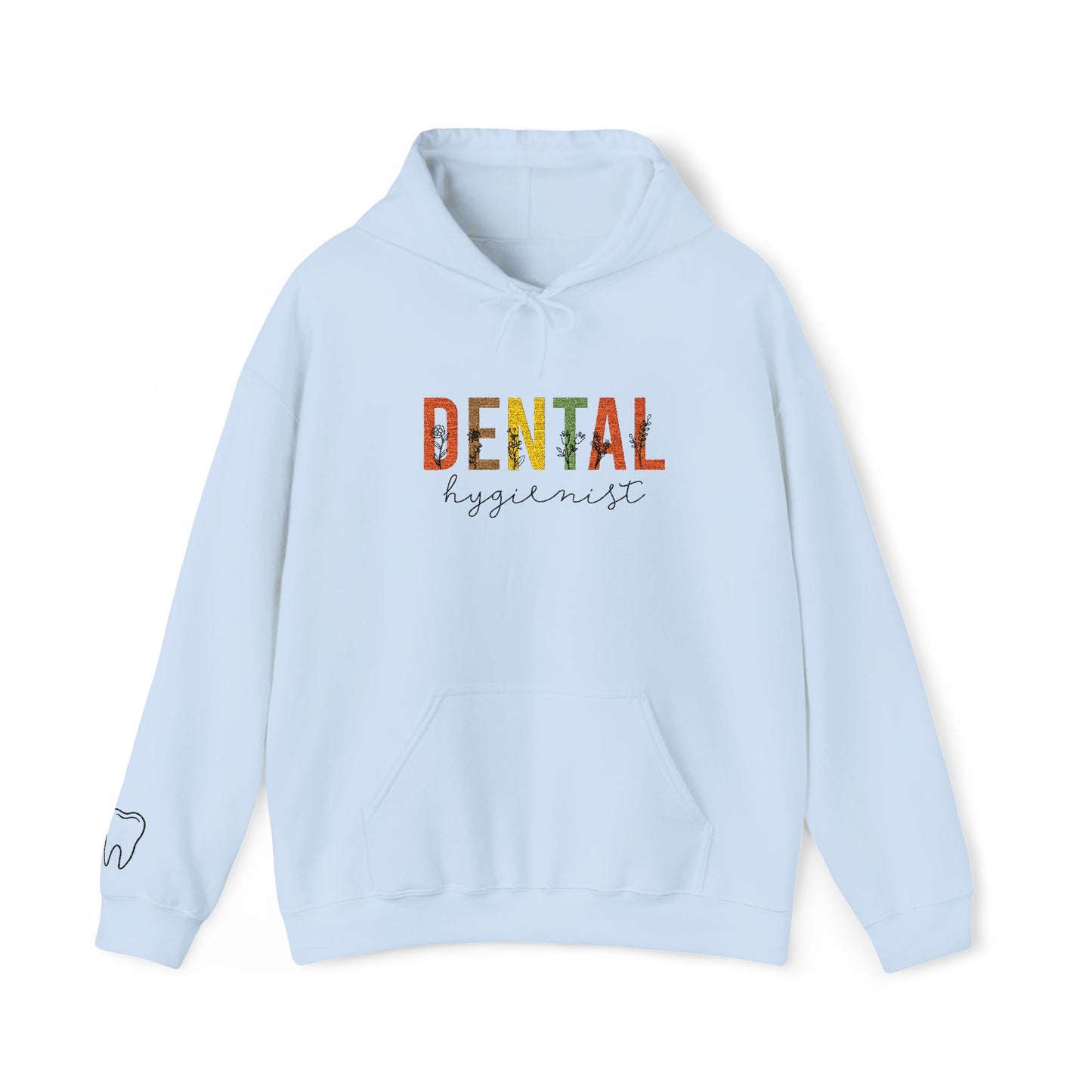 Embroidered Dental Hygienist Hoodie Floral Design
