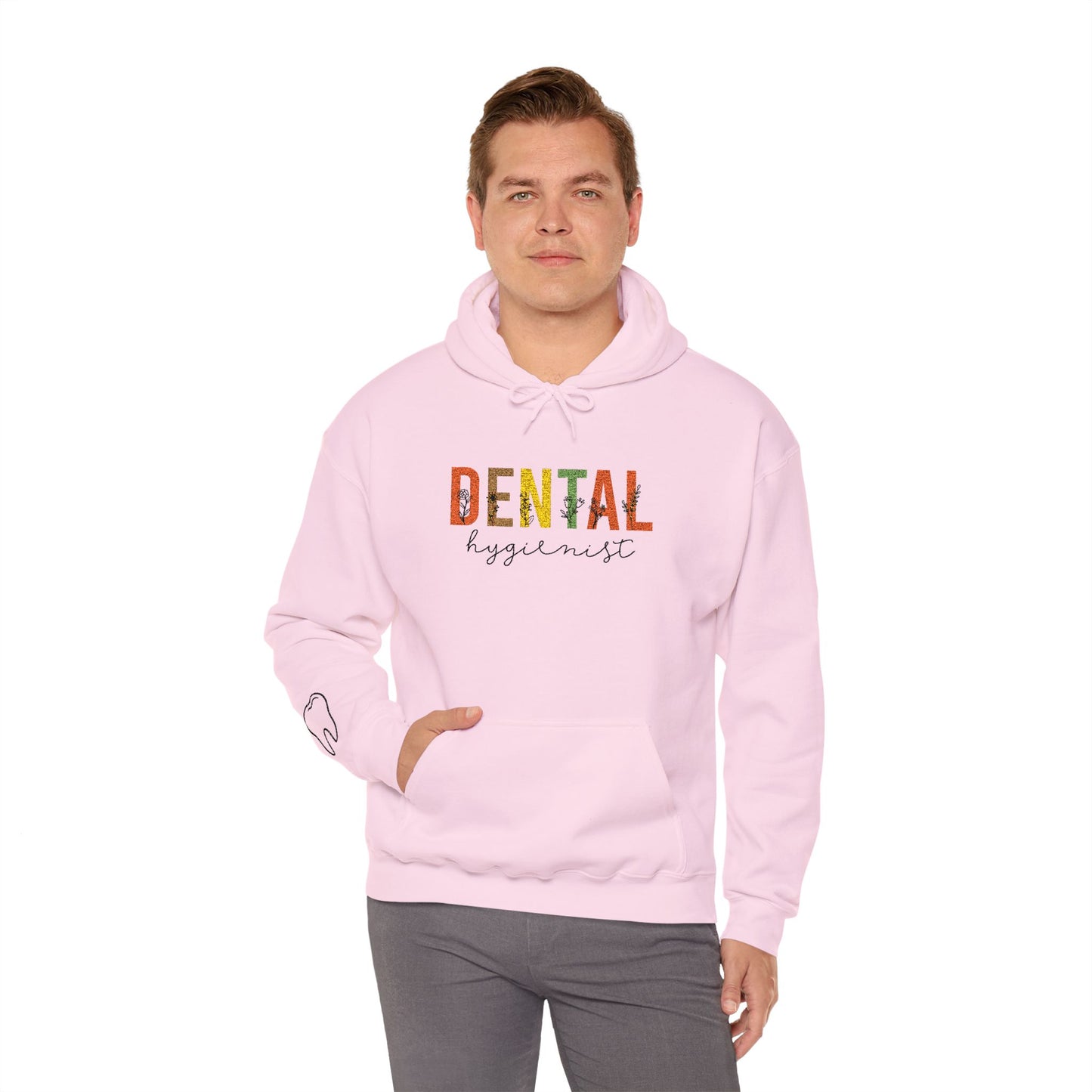 Embroidered Dental Hygienist Hoodie Floral Design