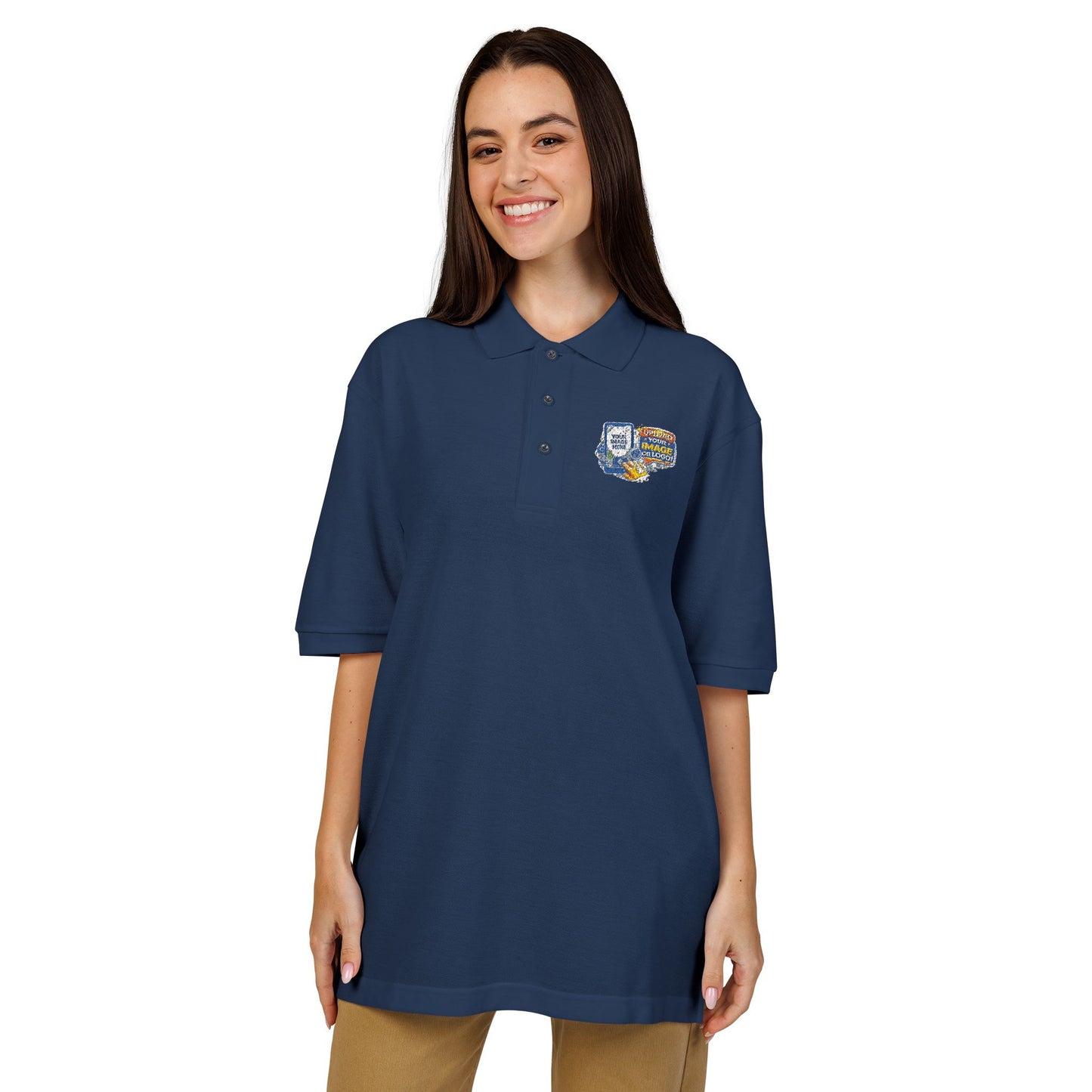 Custom Embroidered Polo-Upload your own Logo/Image