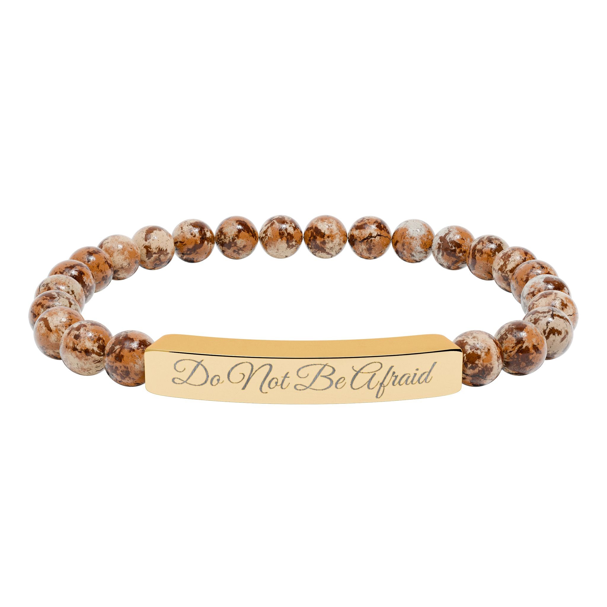 Personalized Engraved Natural Stone Bracelet -Custom Jewelry