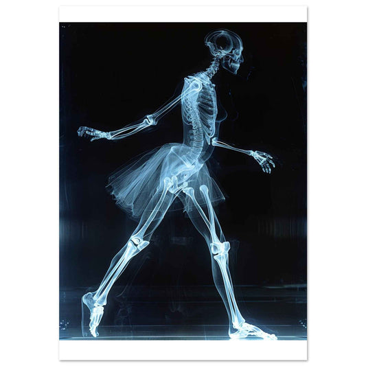 "Skeleton Ballerina" Poster – Ethereal X-ray Dance Wall Art (Multiple Sizes Available)