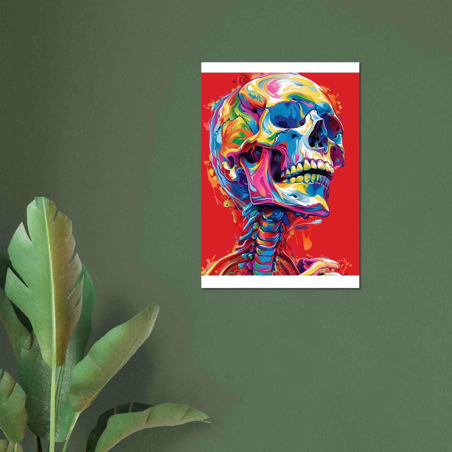 "Neon Skull" Poster – Vibrant Pop Art Wall Decor (Multiple Sizes Available)