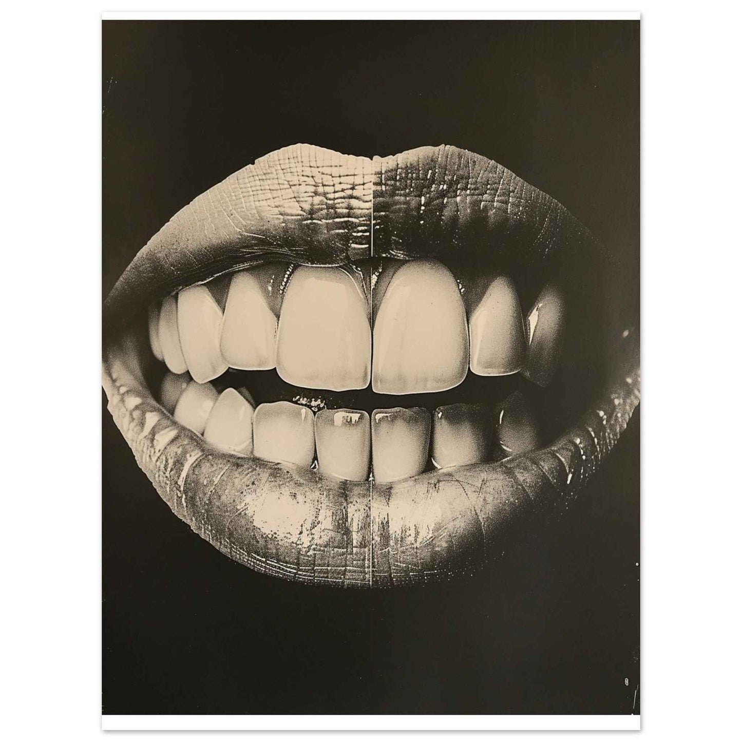"Bite Me" Poster – Edgy Monochrome Glamour Wall Art (Multiple Sizes Available)