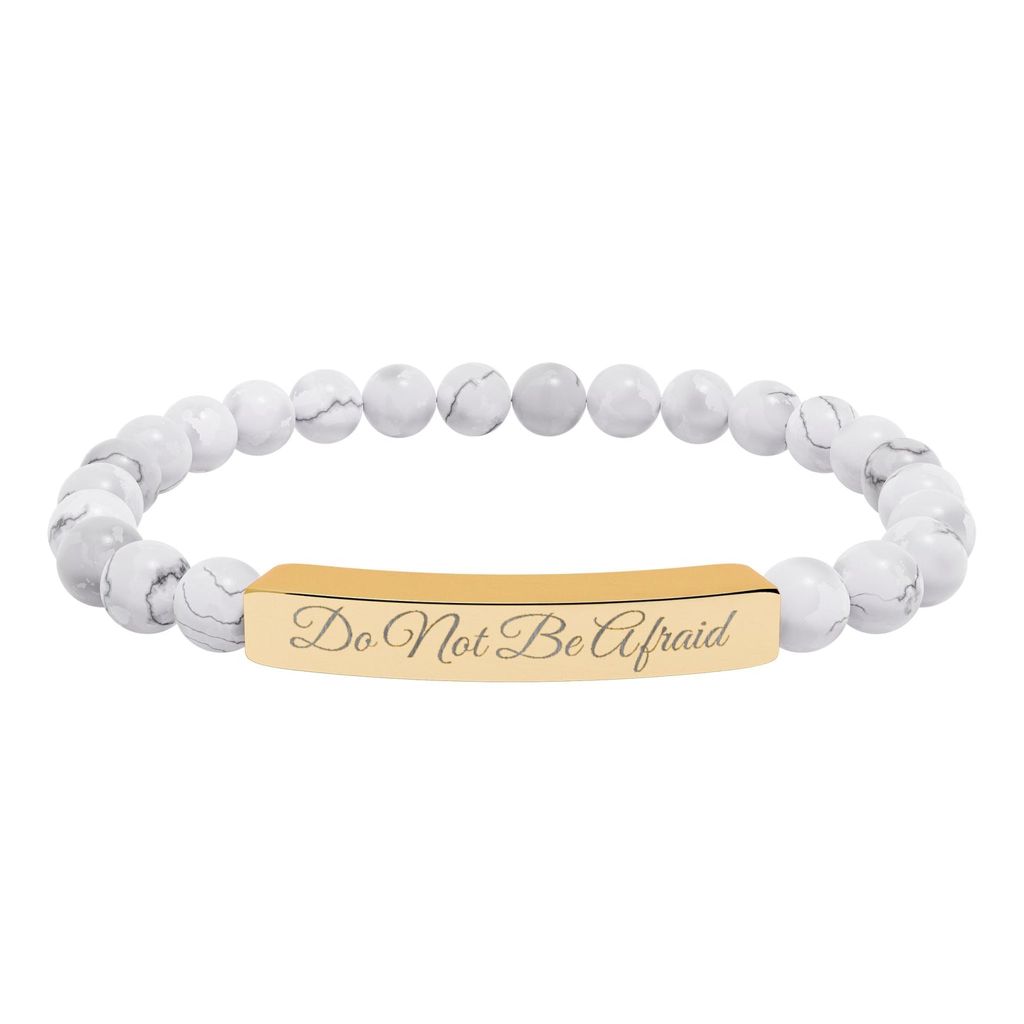 Personalized Engraved Natural Stone Bracelet -Custom Jewelry