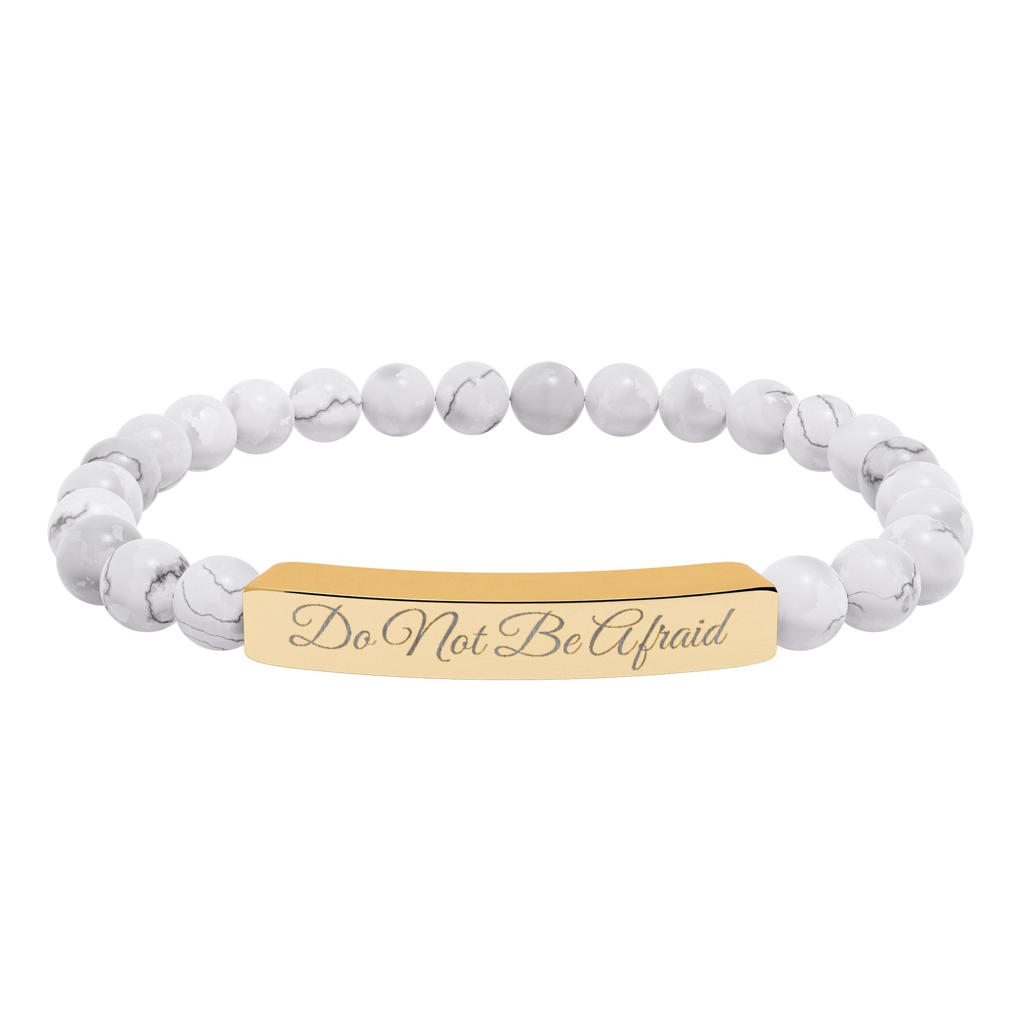 Personalized Engraved Natural Stone Bracelet -Custom Jewelry