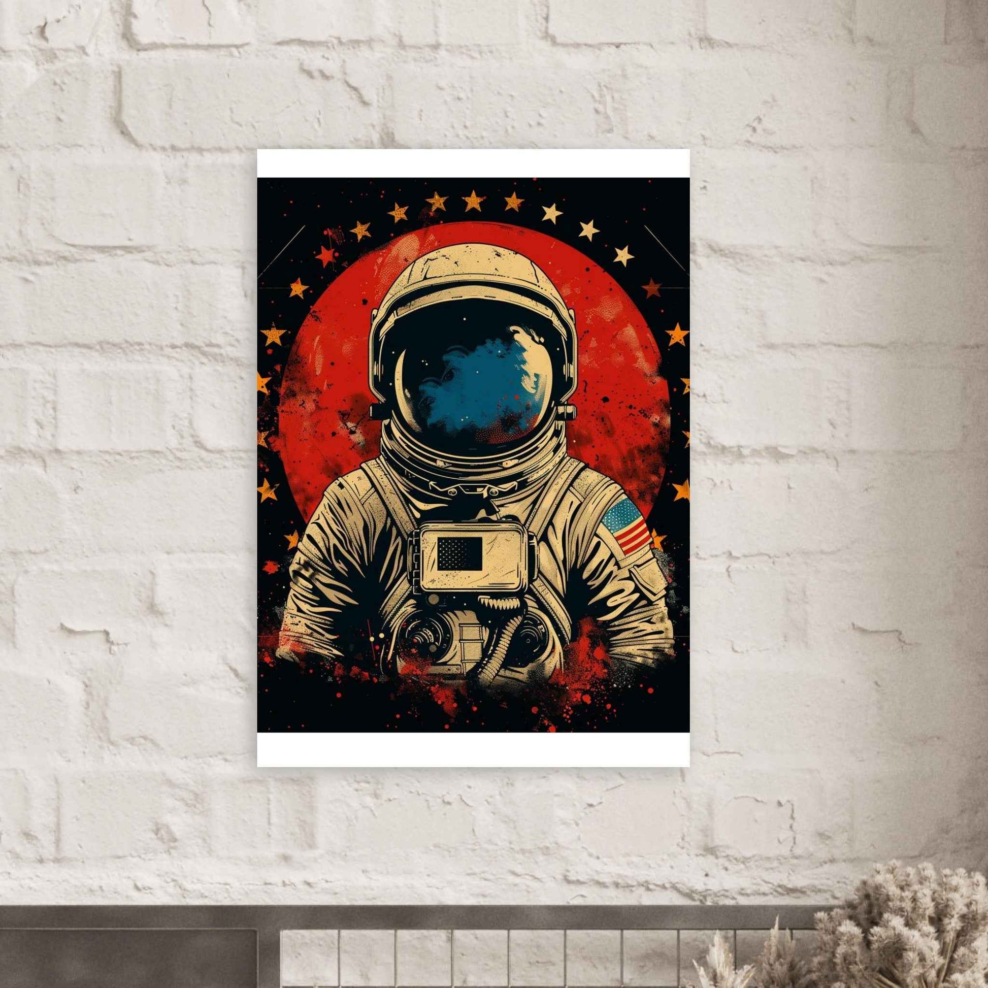 Cosmic Explorer Poster – Retro-Futuristic Astronaut Wall Art (Multiple Sizes Available)