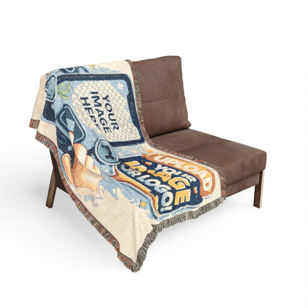 Custom Photo Woven Blanket – Personalized Logo & Image Throw