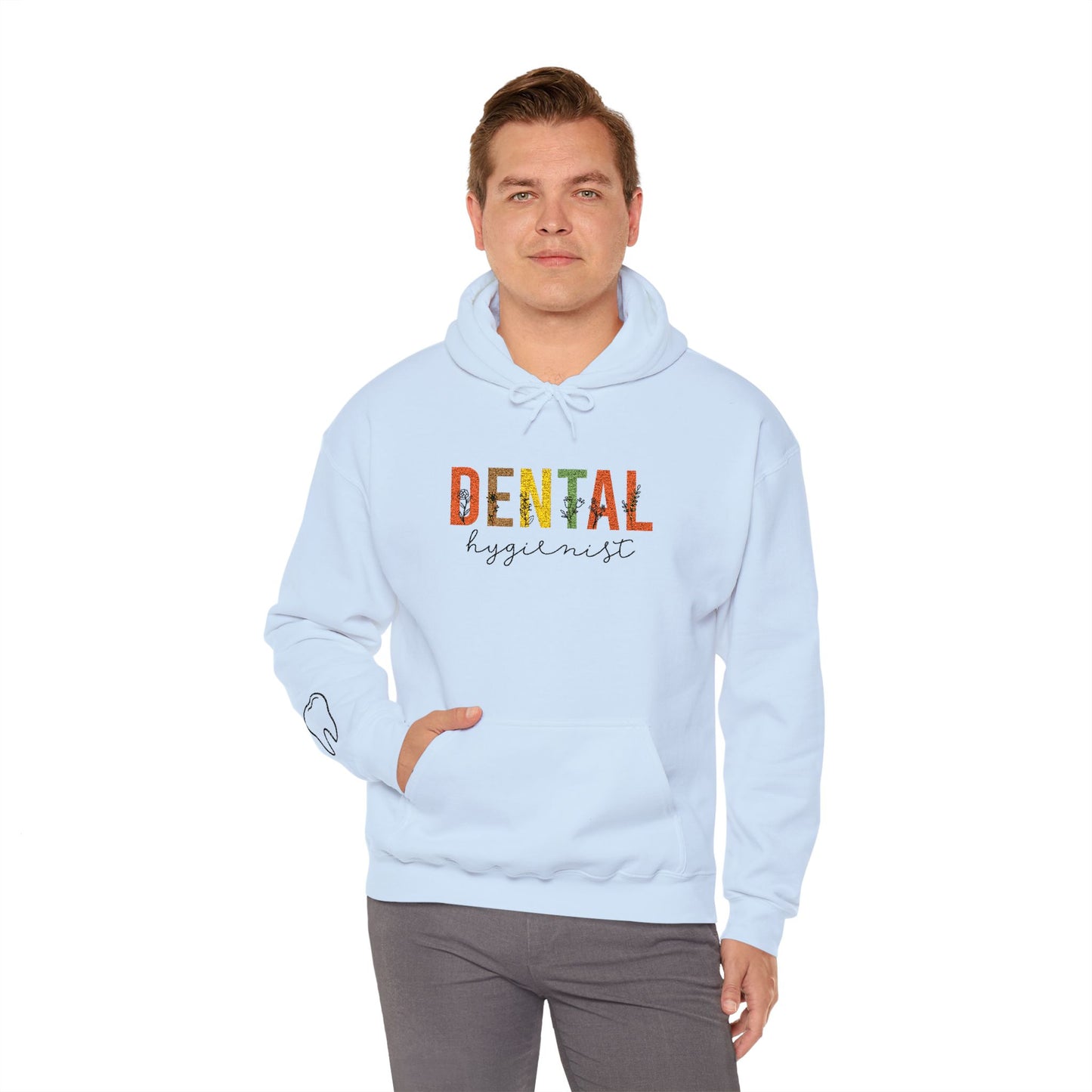 Embroidered Dental Hygienist Hoodie Floral Design