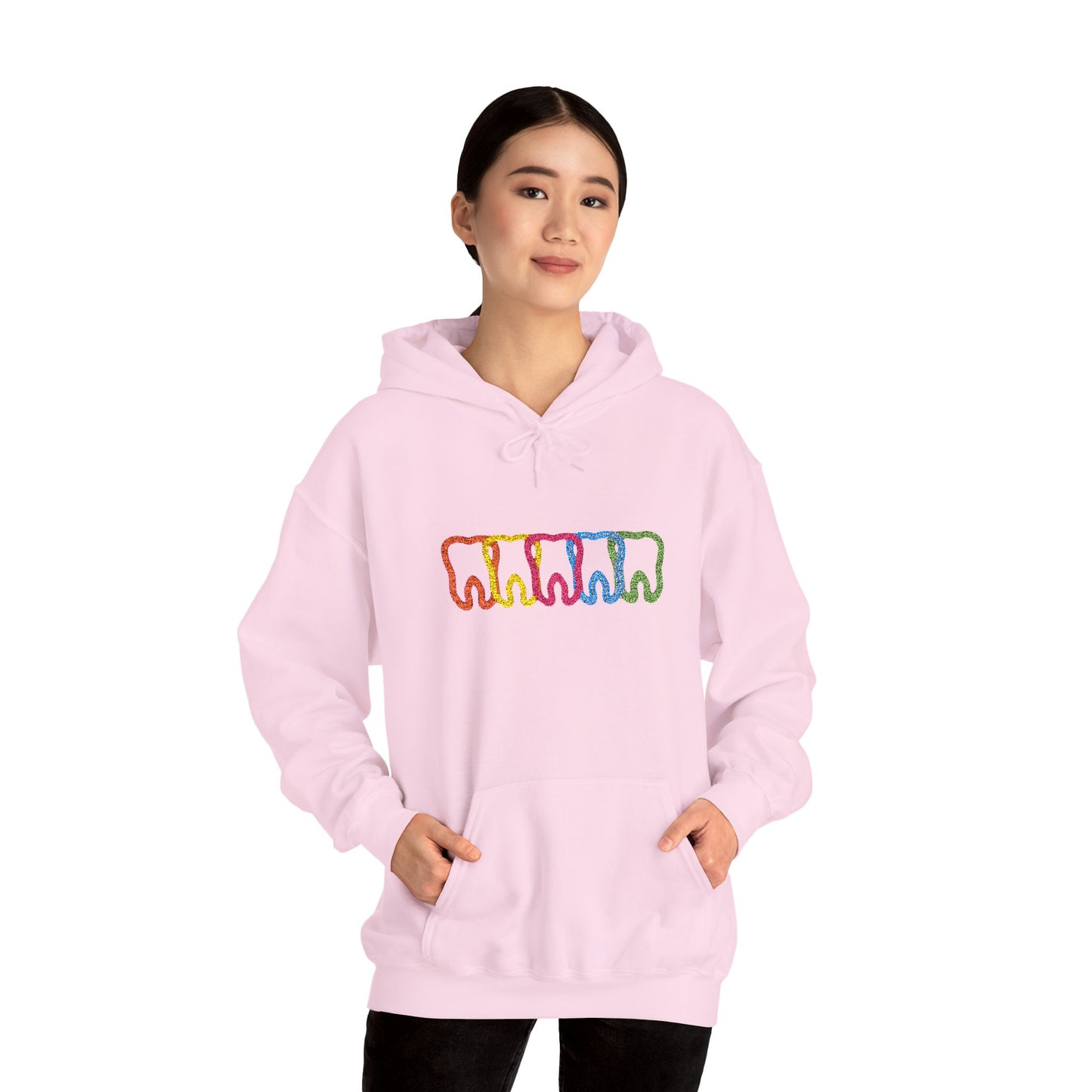 Embroidered Dental Neon Teeth Hoodie