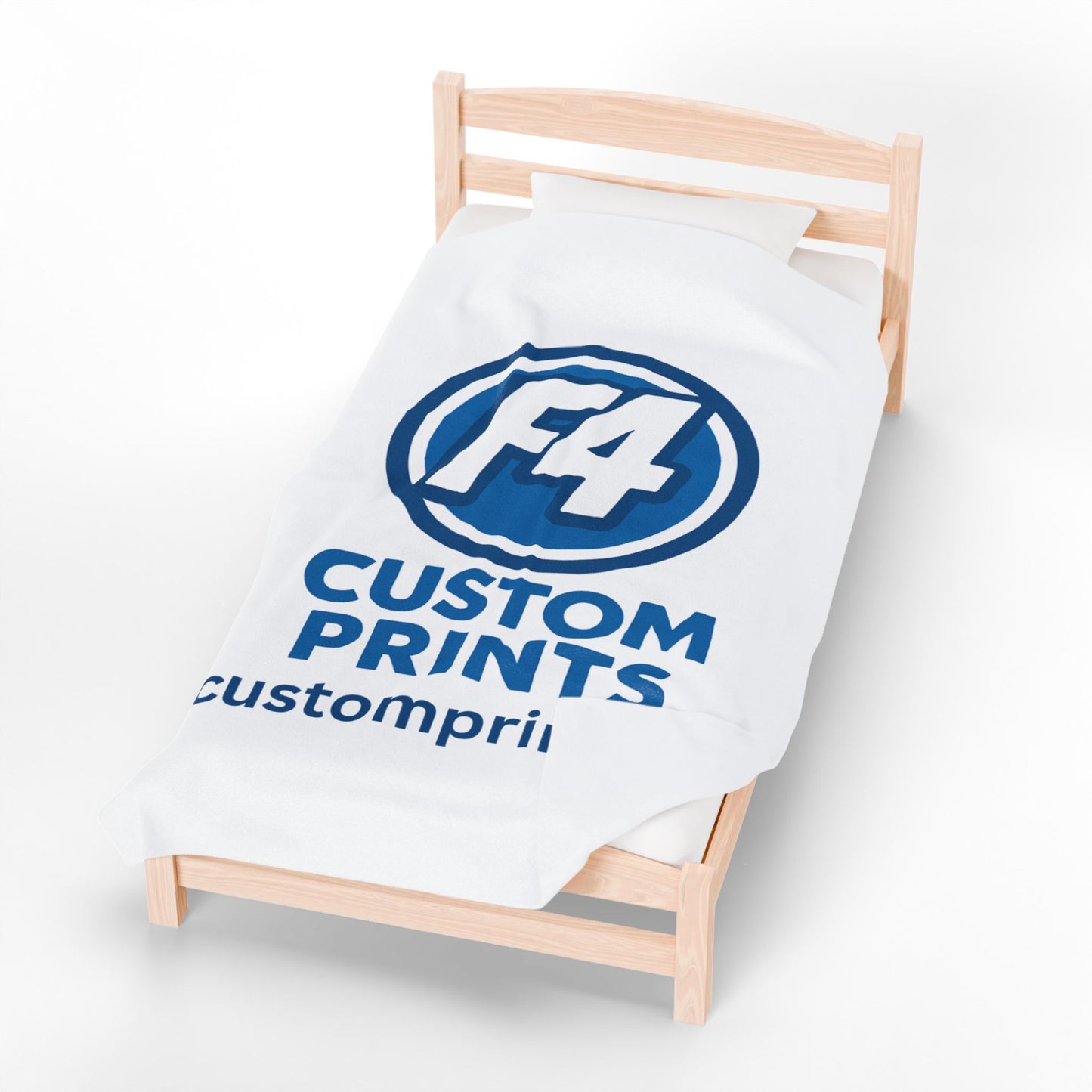 Custom Image Velveteen Plush Blanket | Personalized Blankets by F4