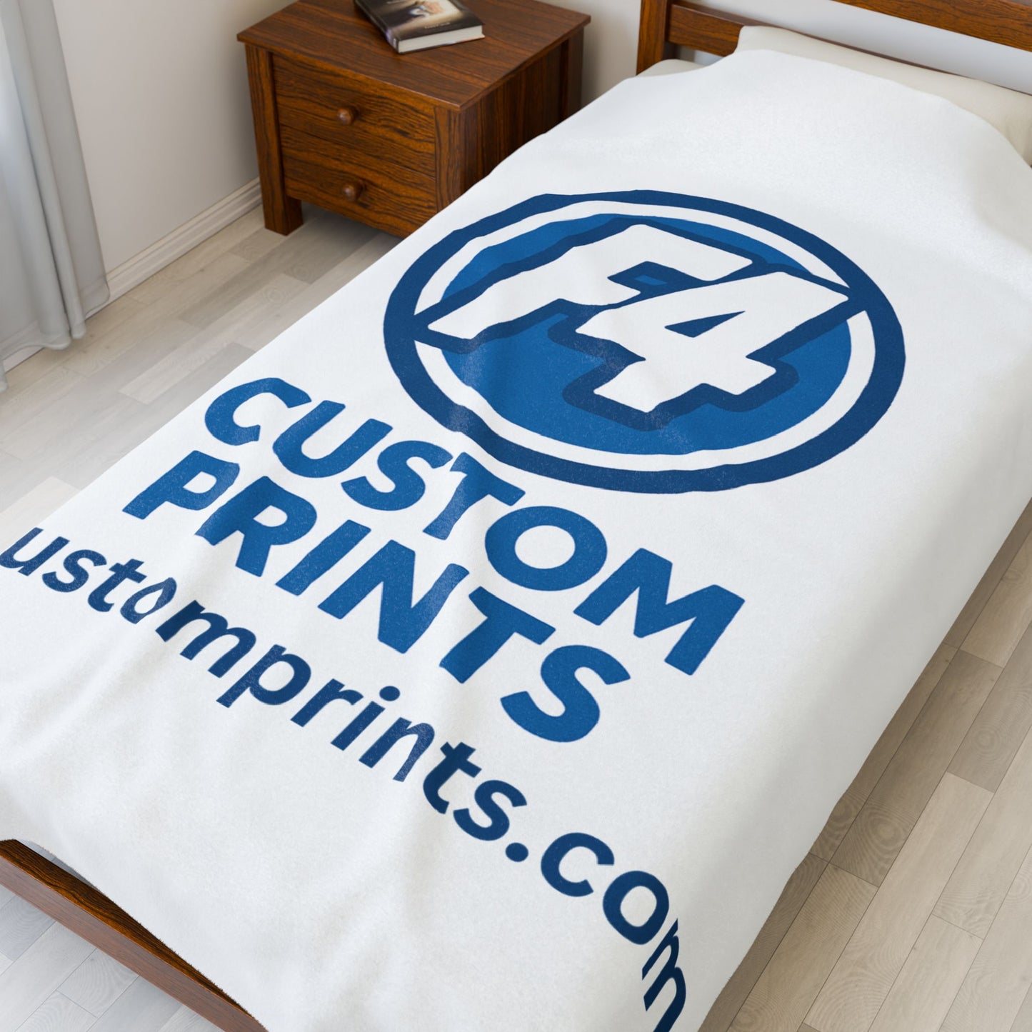 Custom Image Velveteen Plush Blanket | Personalized Blankets by F4