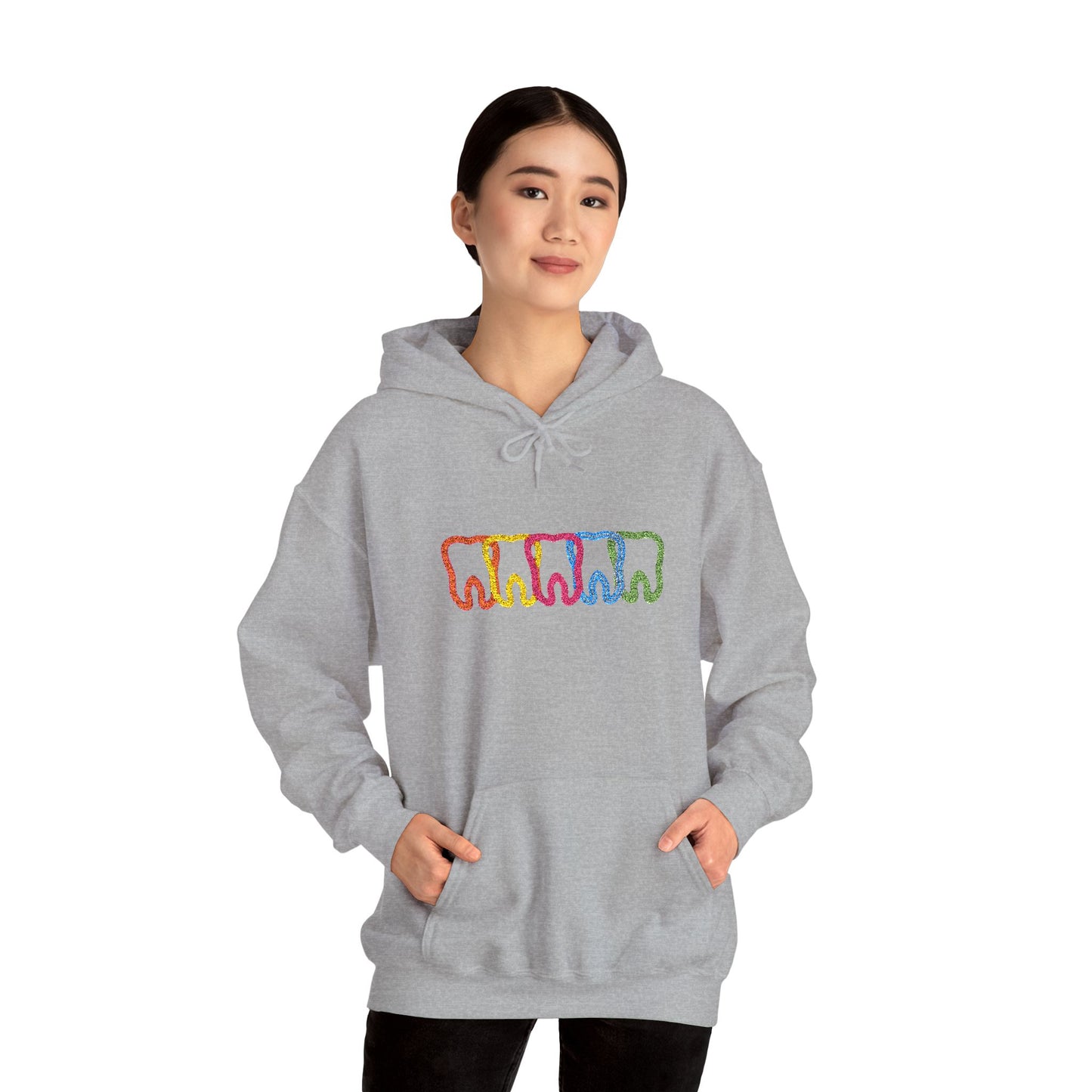 Embroidered Dental Neon Teeth Hoodie