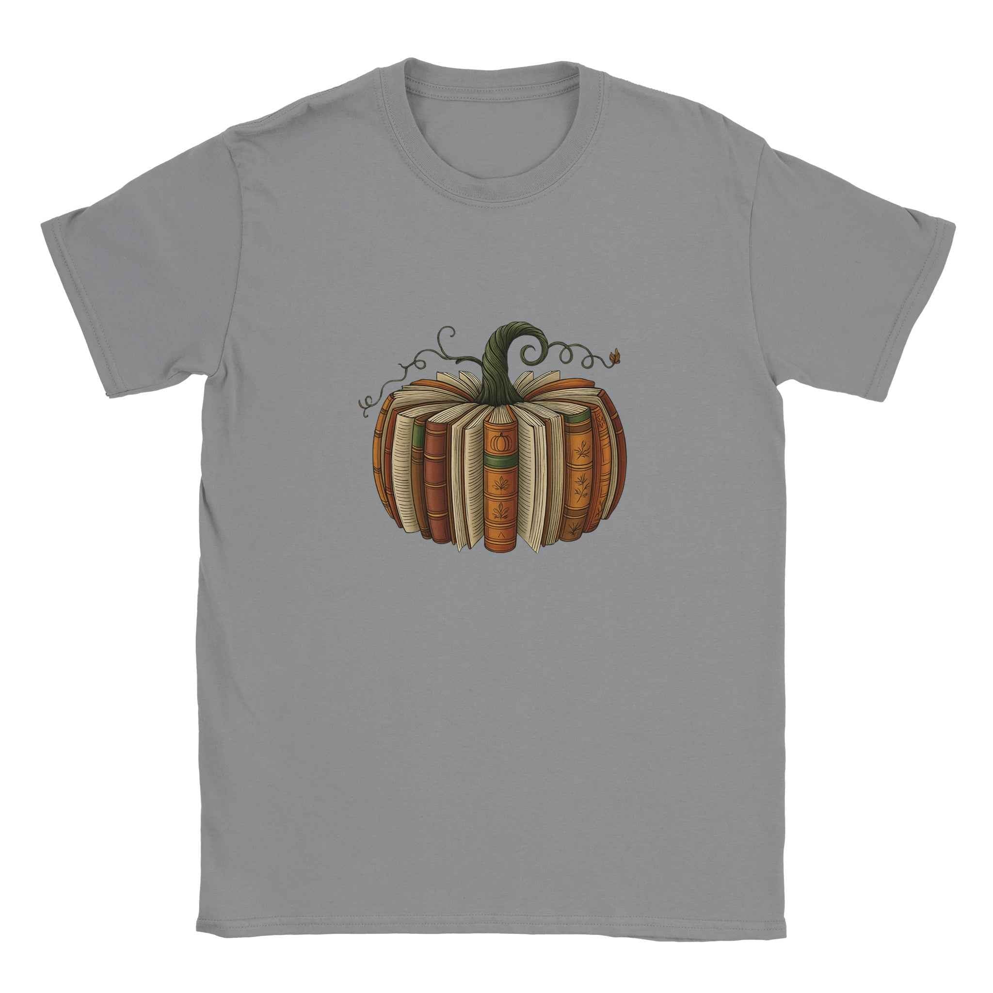 Bookish Pumpkin Halloween T-Shirt – Literary Fall Vibes & Cozy Comfort in Your Choice of Colors
