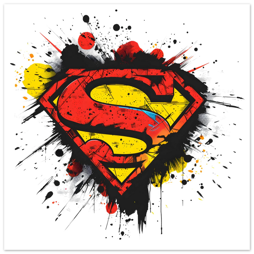 Superman Splatter Shield Fine Art Poster