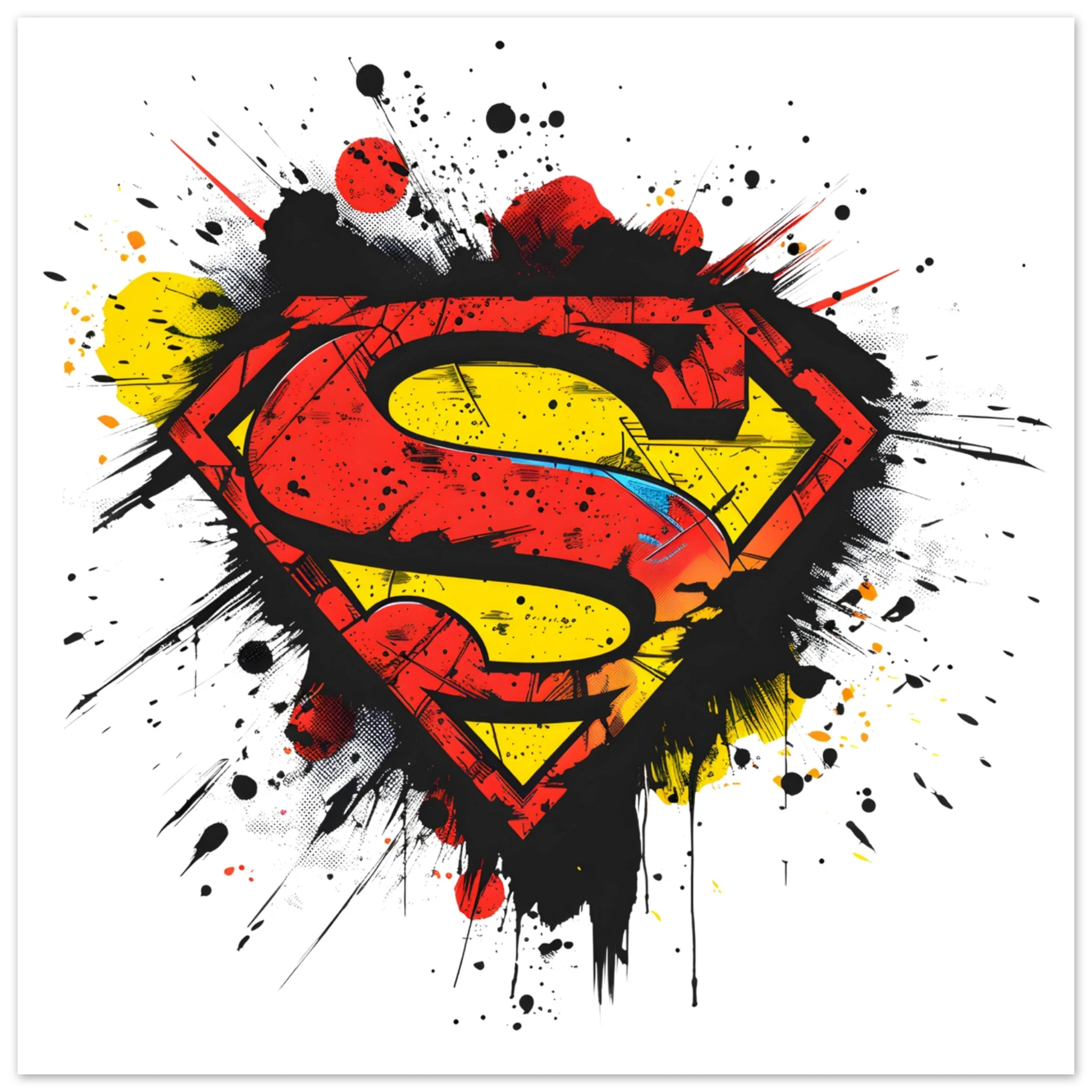 Superman Splatter Shield Fine Art Poster