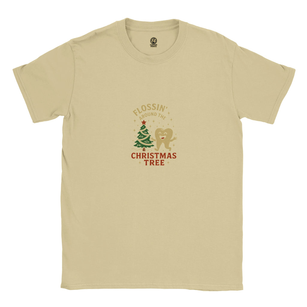 Flossin’ Around the Christmas Tree Tee – Funny Christmas Dental Shirt - F4 Custom Prints