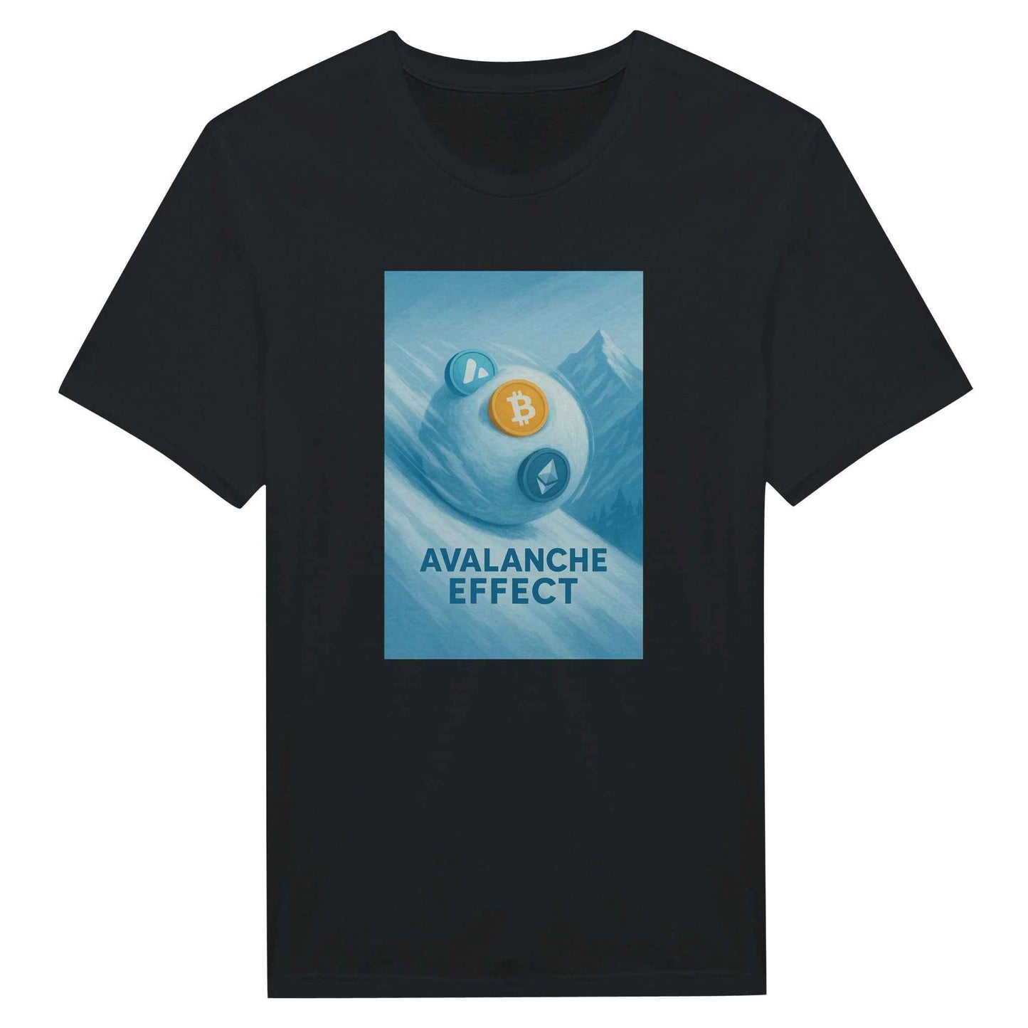 Crypto Avalanche Effect T-Shirt – Blockchain Snowball Graphic Tee in Multiple Colors