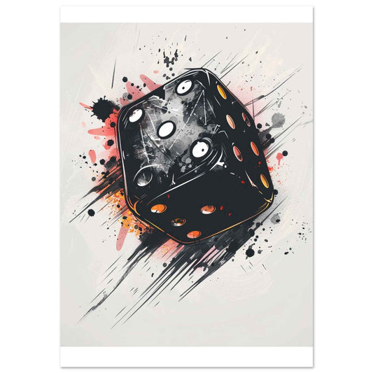 "Roll the Dice" Poster – Gritty, Abstract Casino Art for Modern Walls (Multiple Sizes Available)