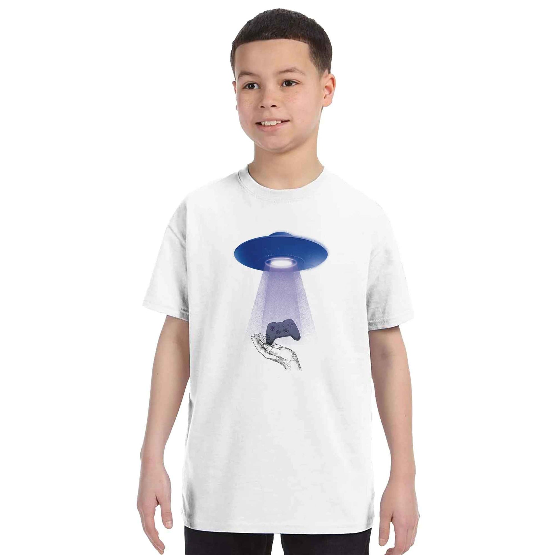 UFO Gamer Kid T-Shirt – Abducted by Gaming Tee (Sibling Rivalrze Collection) - F4 Custom Prints