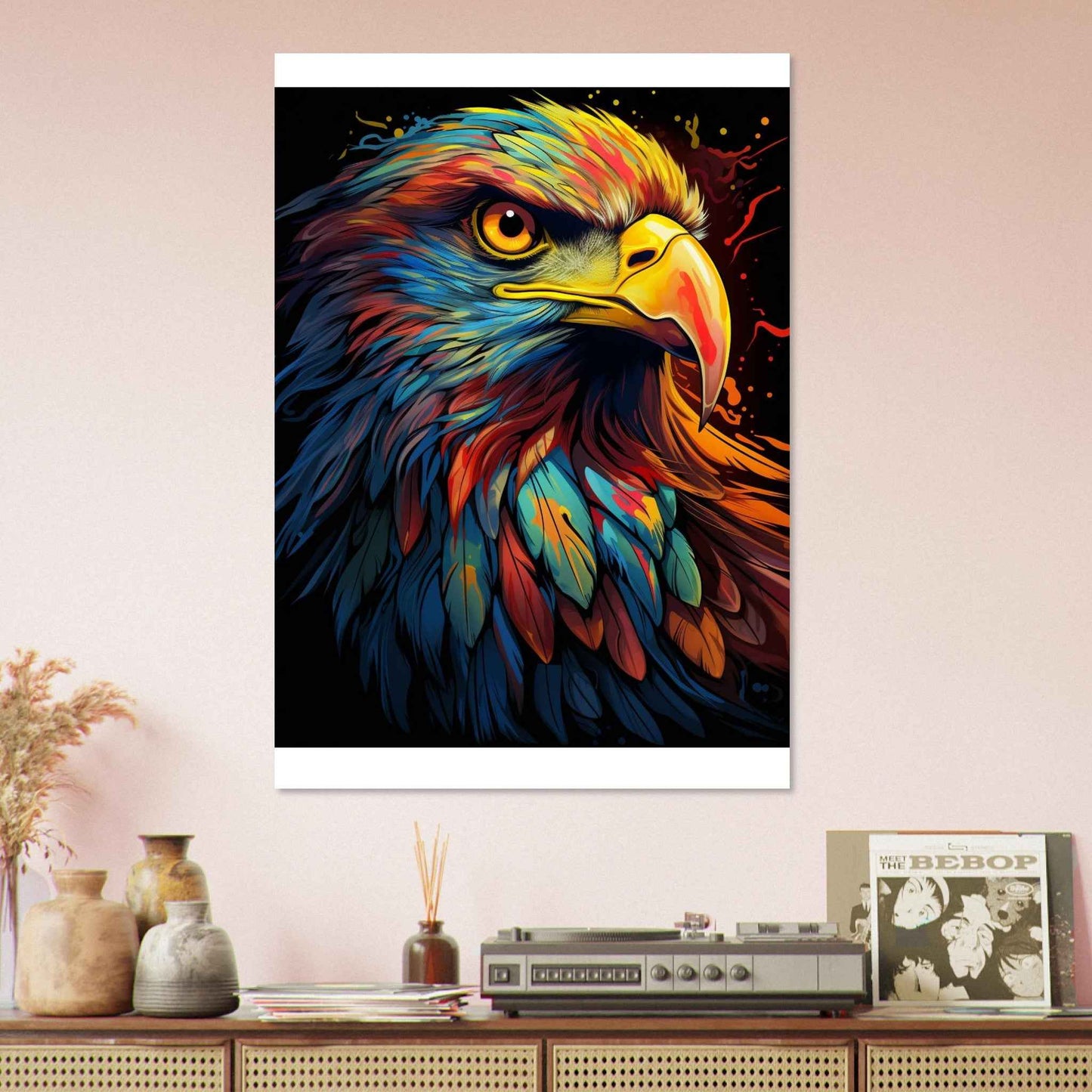 "Majestic Eagle" Poster – Vibrant Neo-Expressionist Wall Art (Multiple Sizes Available)
