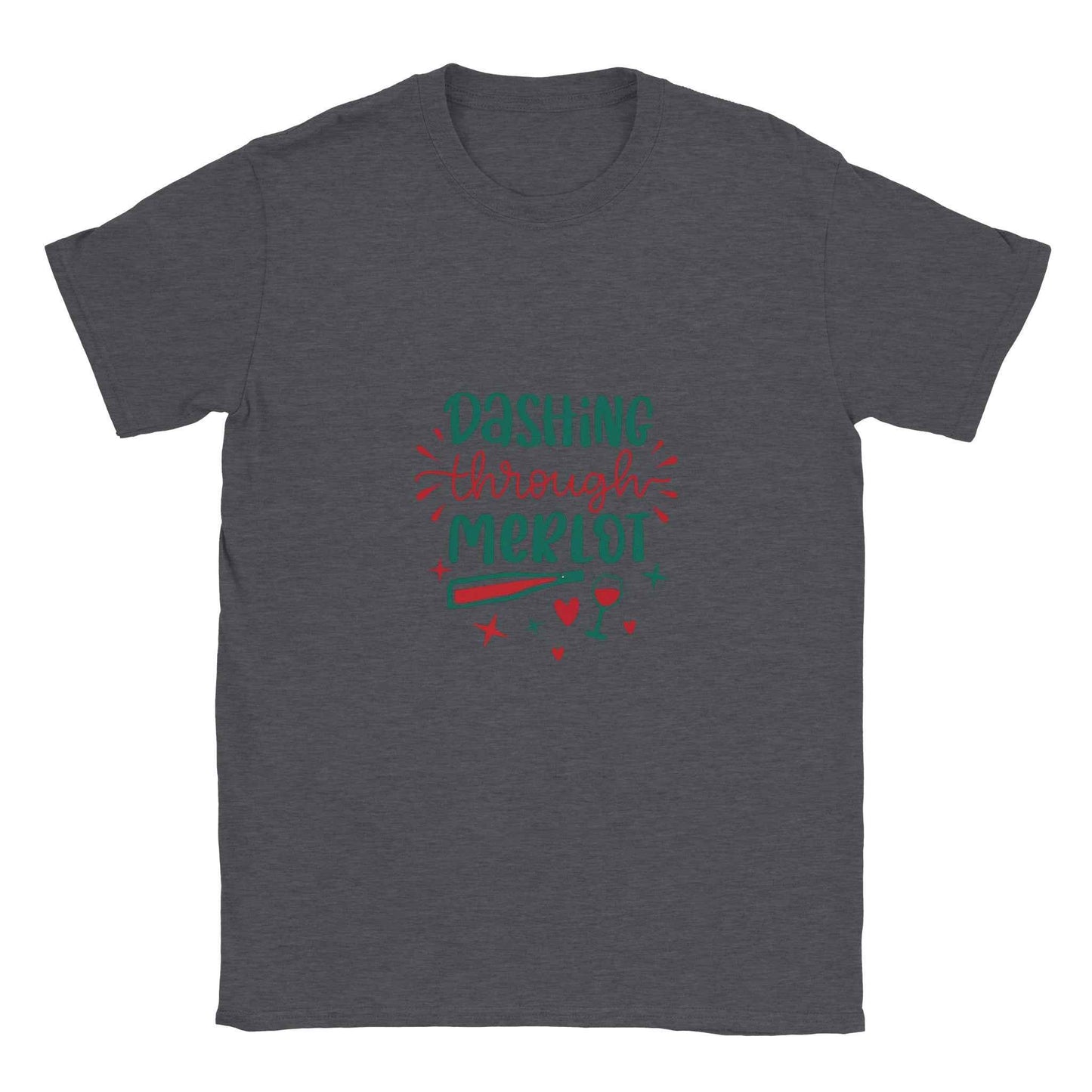 Dashing Through Merlot – Funny Christmas Wine Lover's Tee – Festive Holiday Graphic Shirt