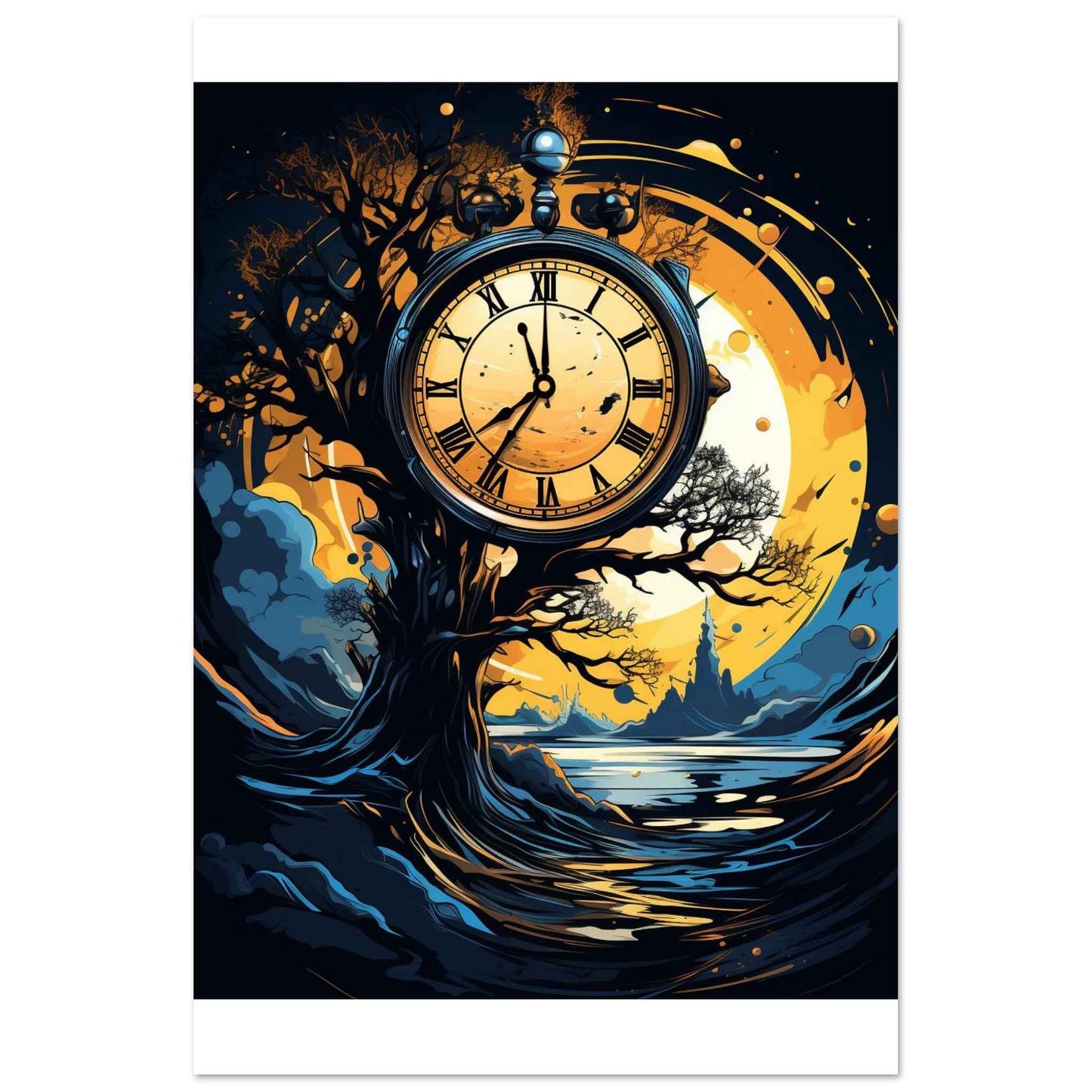 "Eternal Passage" Poster – Mystical Timepiece Wall Art (Multiple Sizes Available)