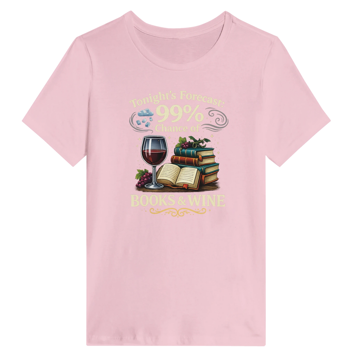 Women’s Tonight’s Forecast Books and Wine T-Shirt