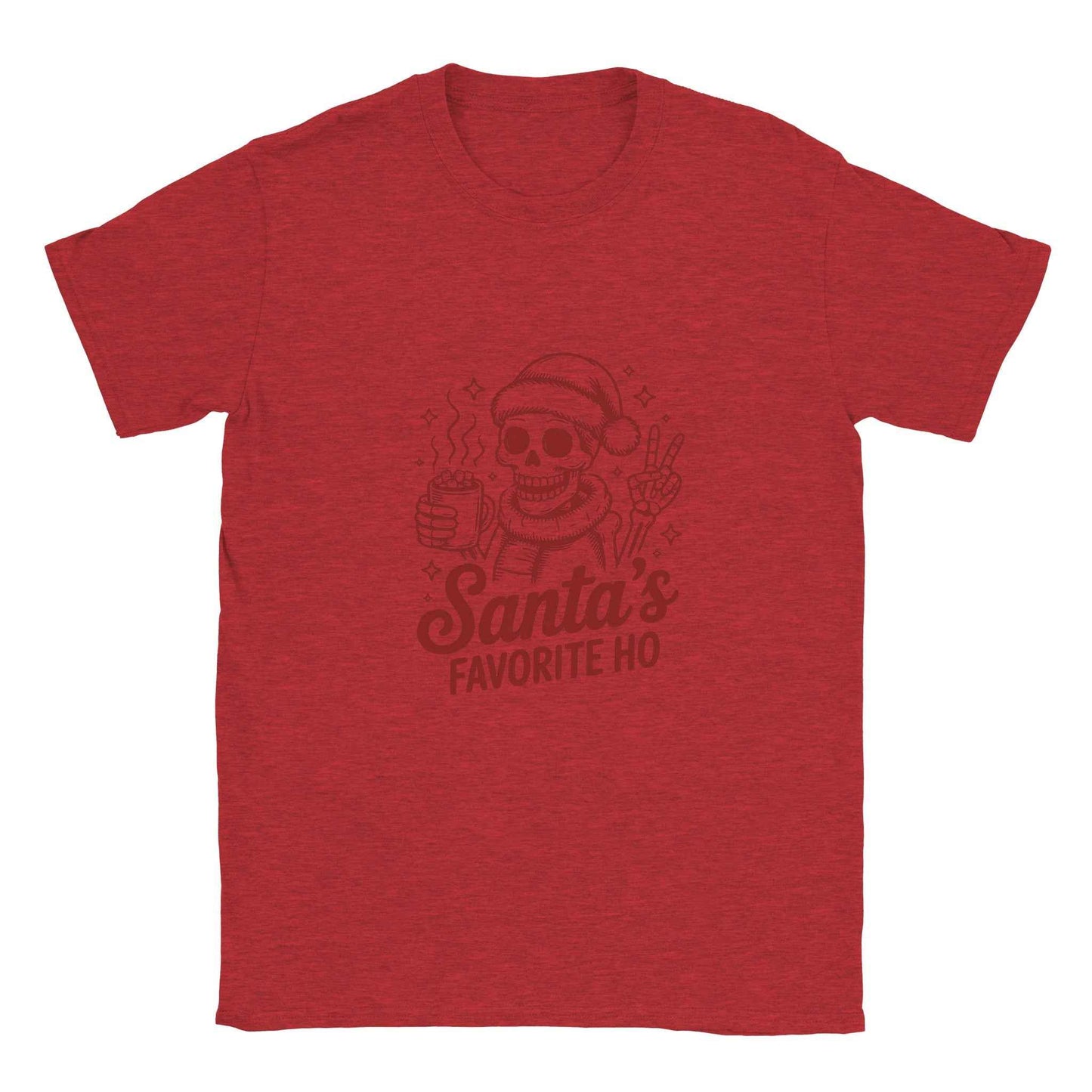 Santa's Favorite Ho – Sassy Skeleton Christmas Graphic Tee