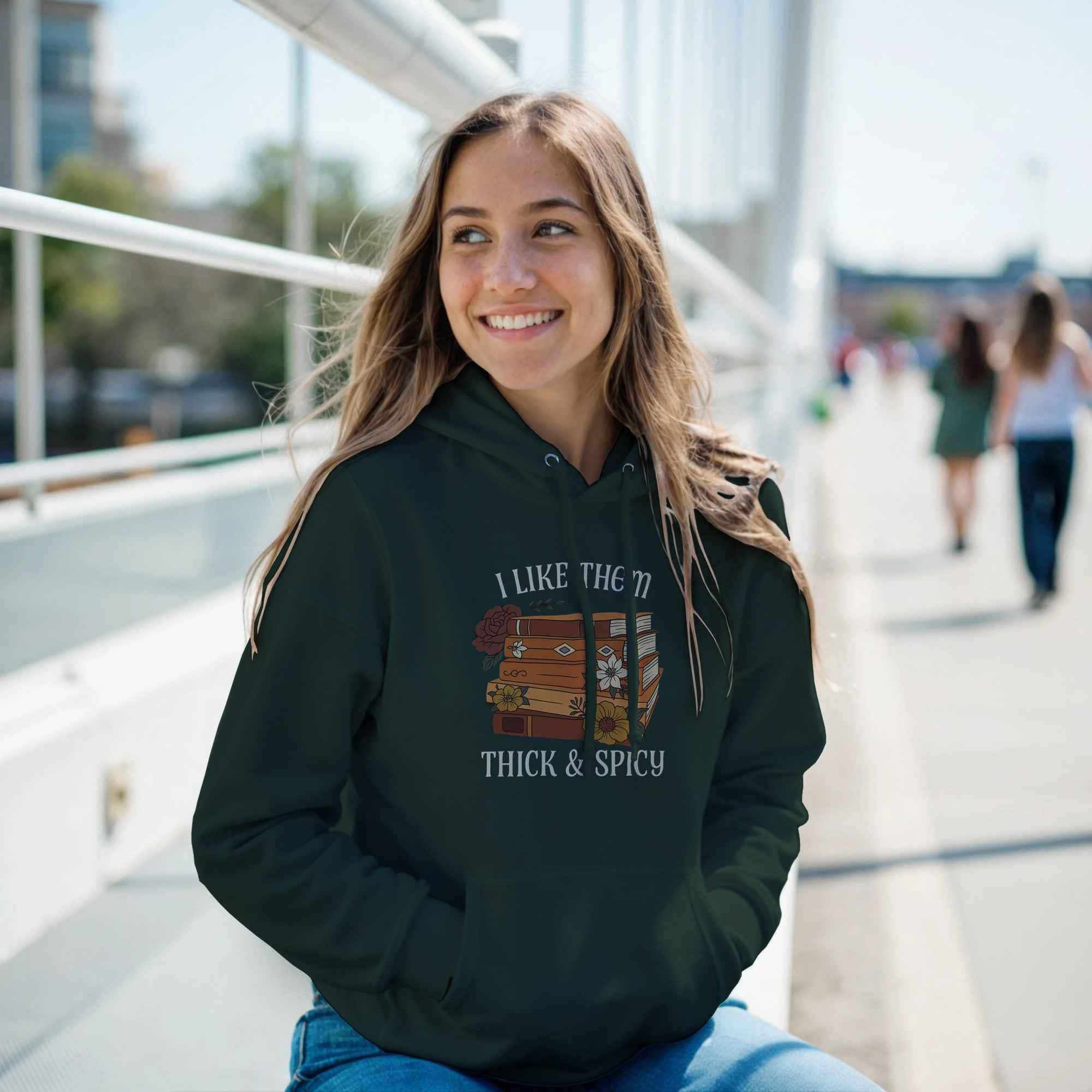 I Like Them Thick & Spicy Hoodie | Funny Book Lover Hoodie | Cozy Spicy Romance Reader Sweatshirt
