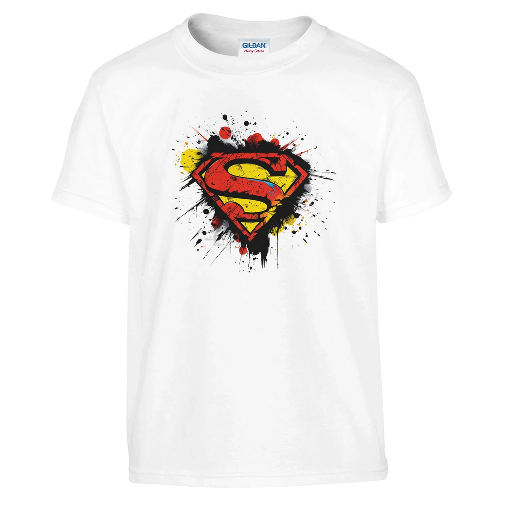 Kids Superman Splatter Shield T-Shirt