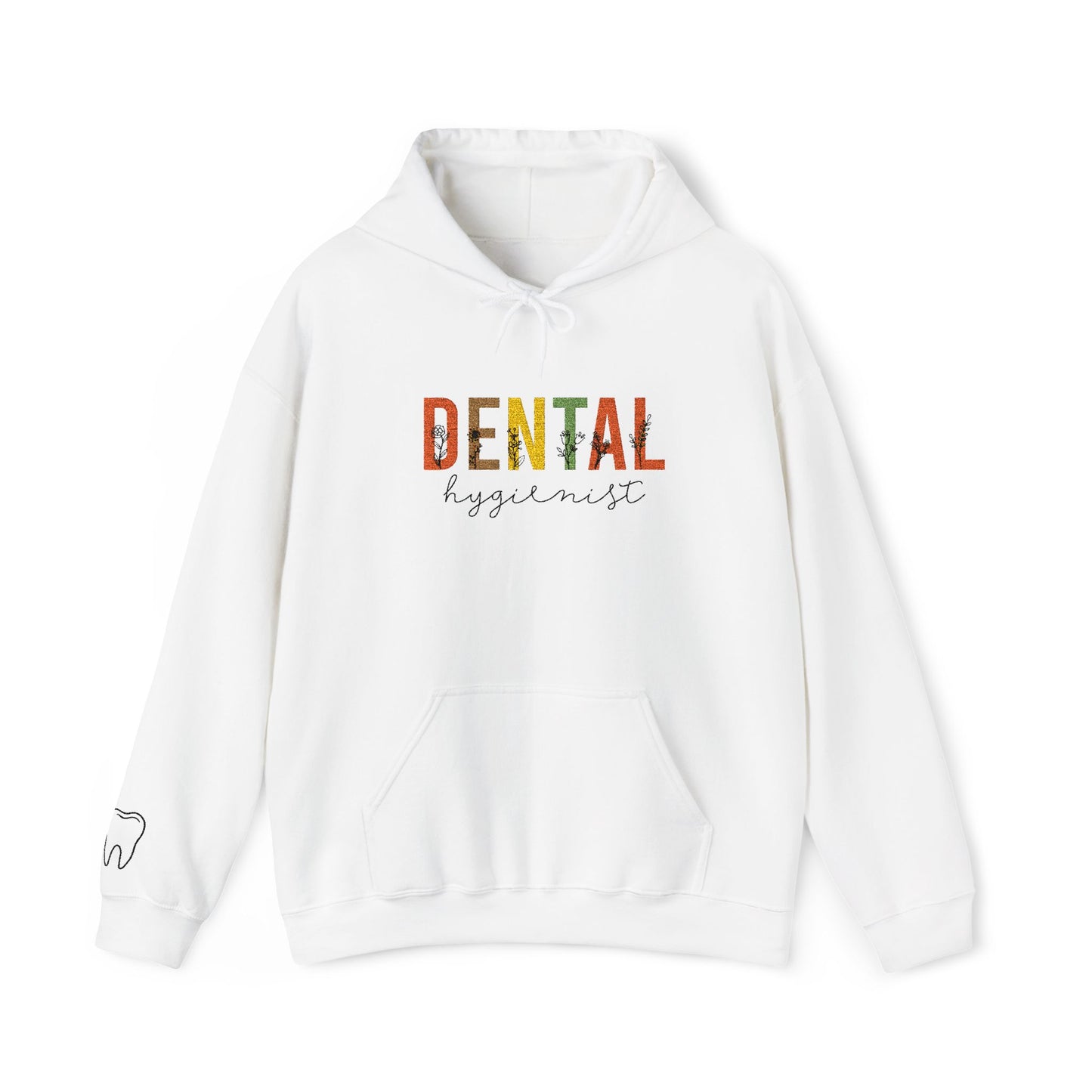 Embroidered Dental Hygienist Hoodie Floral Design