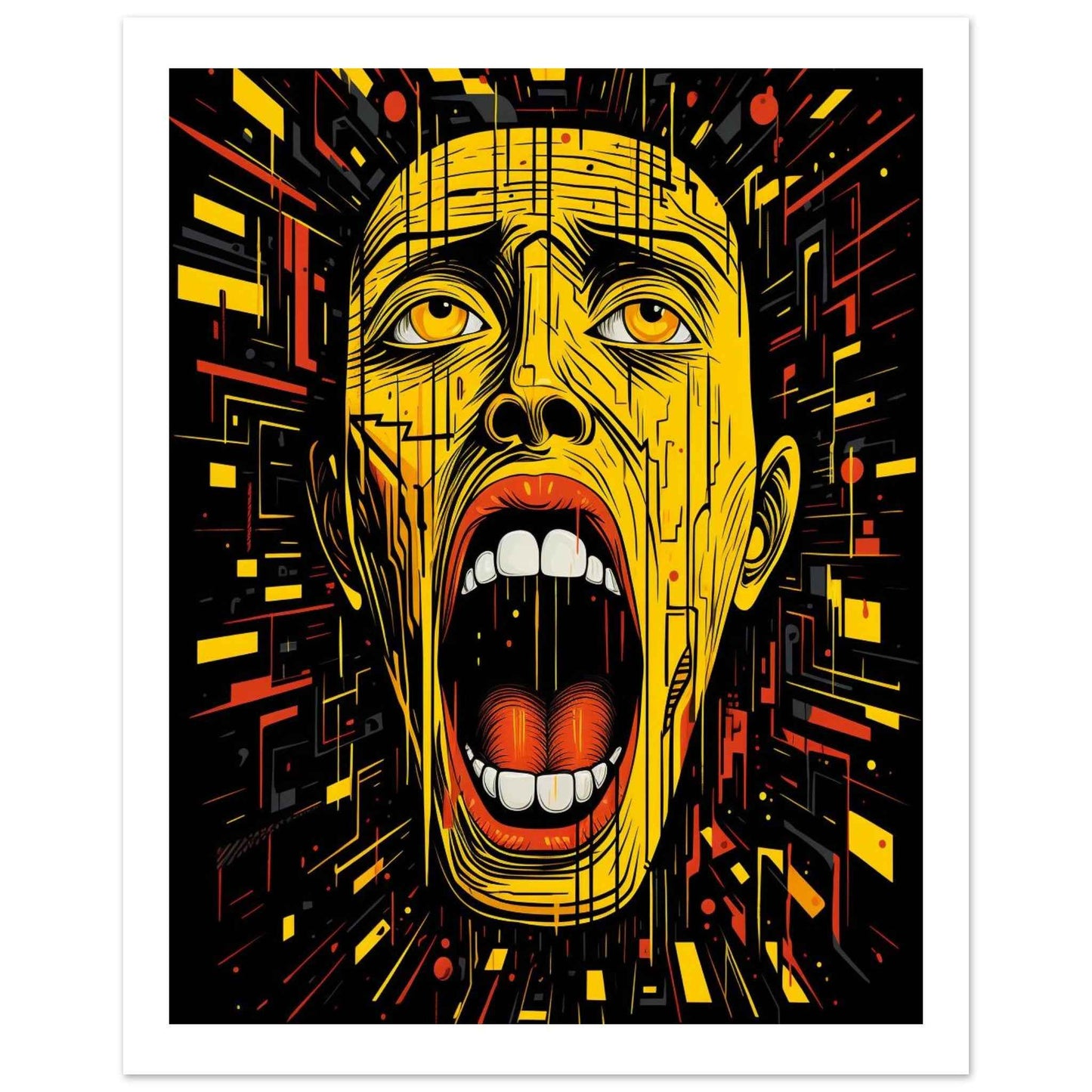 "The Scream" Poster – Bold Neo-Expressionist Wall Art (Multiple Sizes Available)