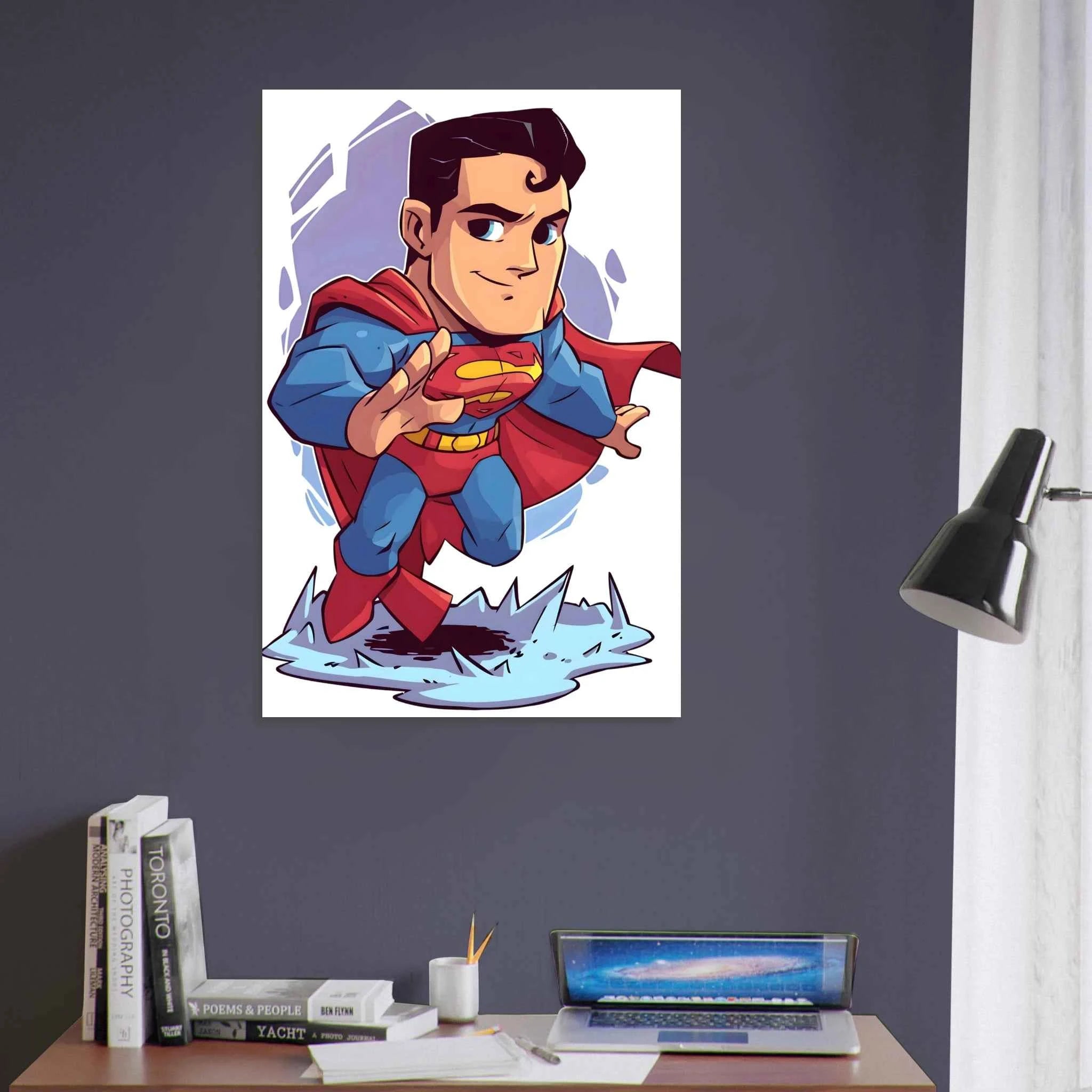 Chibi Superman Inspired Fine Art Poster
