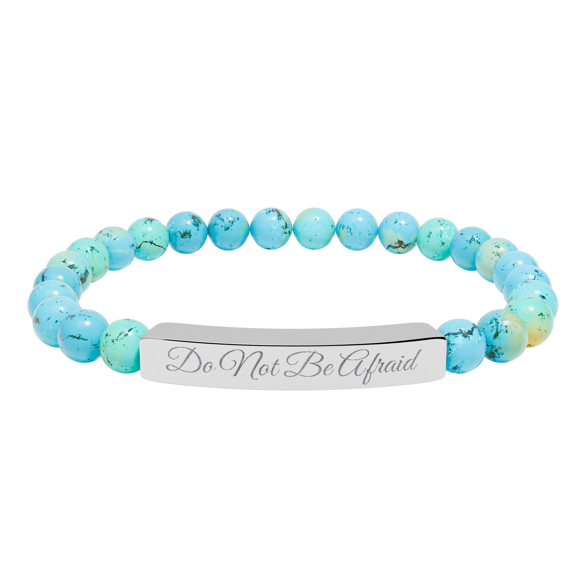Personalized Engraved Natural Stone Bracelet -Custom Jewelry