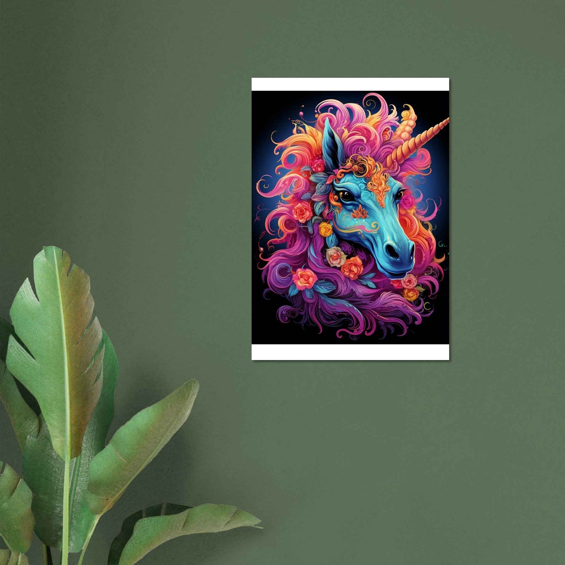 Neon Unicorn Dream Poster – Vibrant Fantasy Wall Art (Multiple Sizes Available)