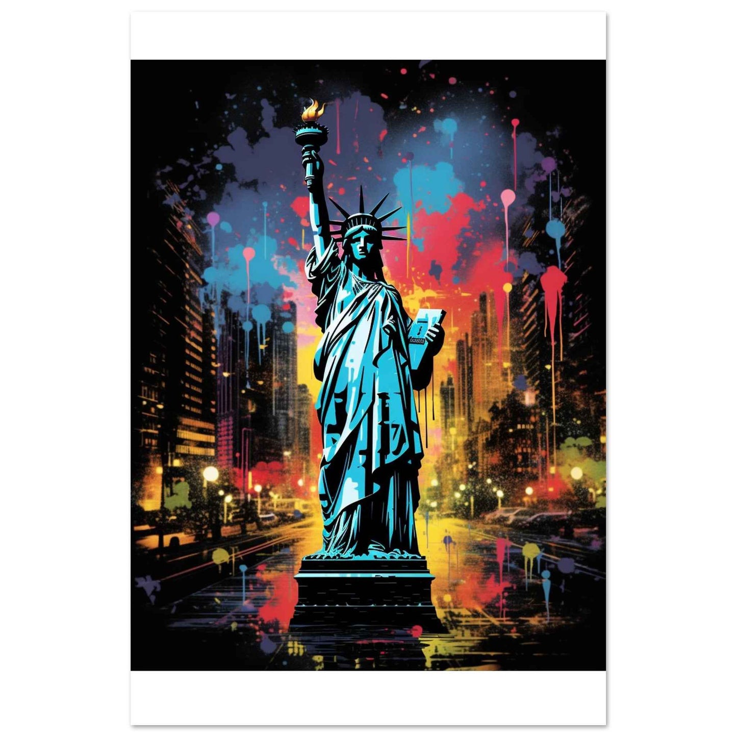 Liberty Graffiti Pop Art Poster – Vibrant Urban Street Style Wall Art (Multiple Sizes Available)