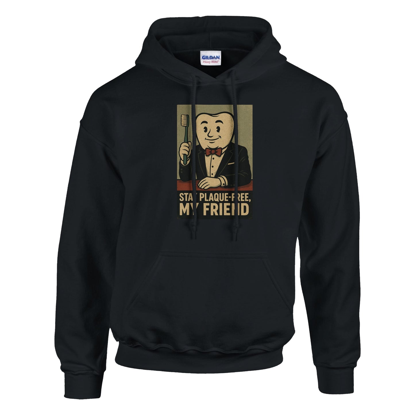 Stay Plaque Free Tooth Hoodie – Retro Dental Humor Pullover - F4 Custom Prints