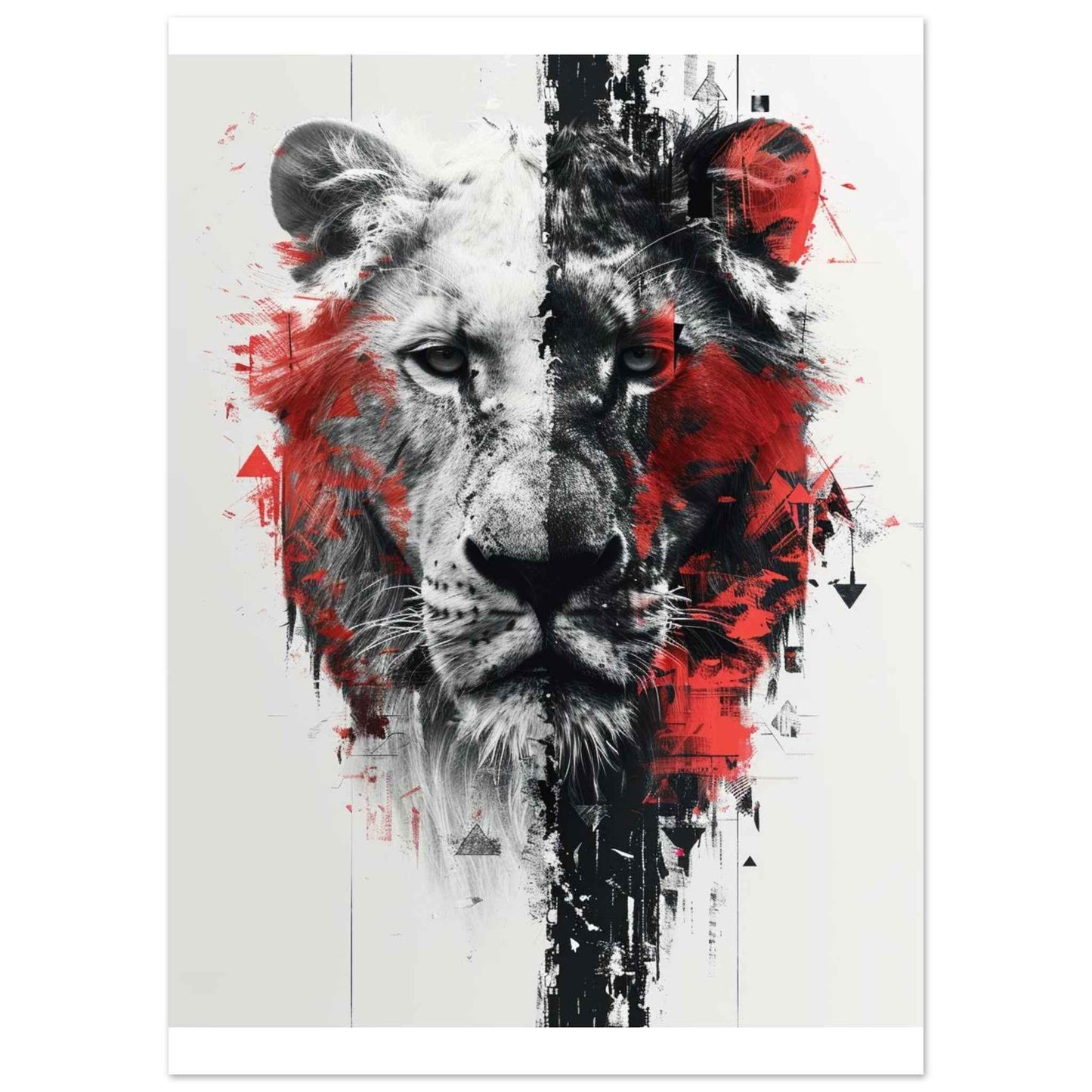 "Lion's Fury" Poster – Dynamic Abstract Lion Wall Art (Multiple Sizes Available)