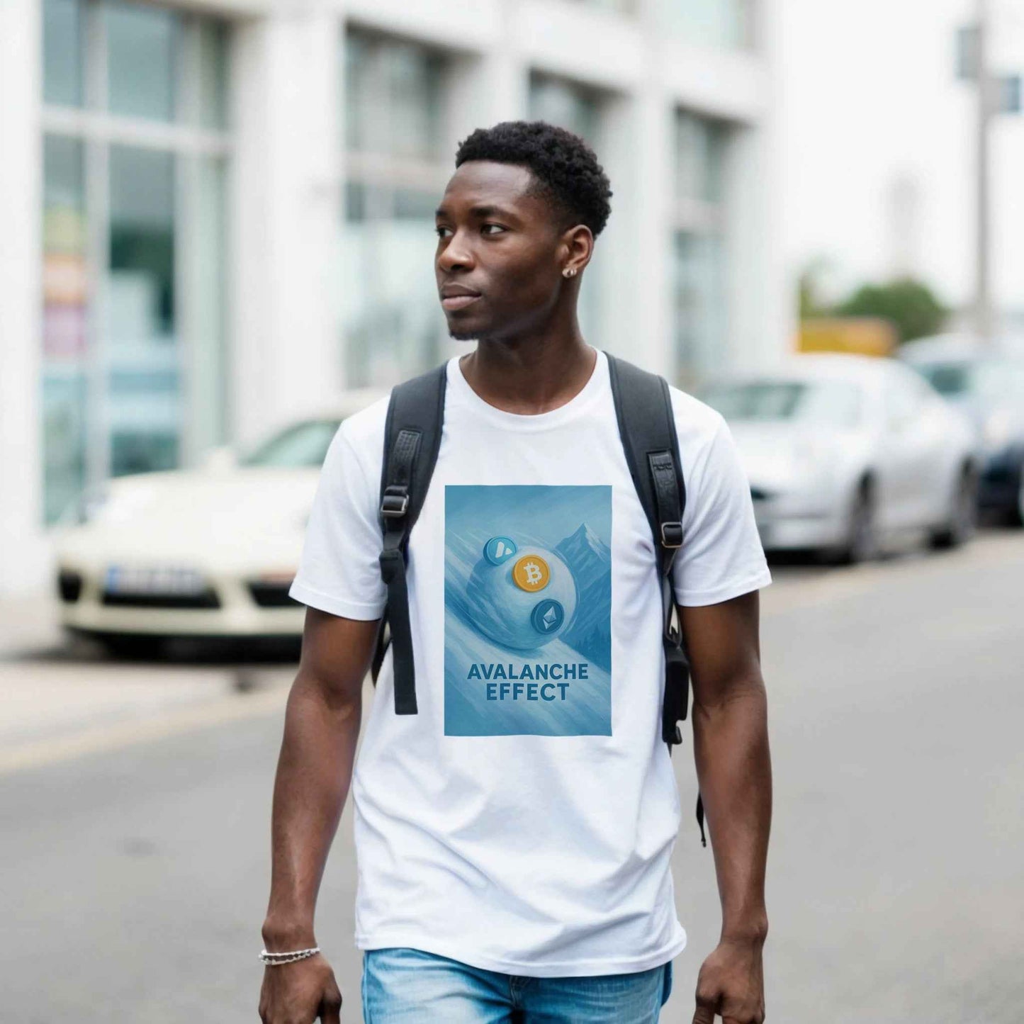 Crypto Avalanche Effect T-Shirt – Blockchain Snowball Graphic Tee in Multiple Colors