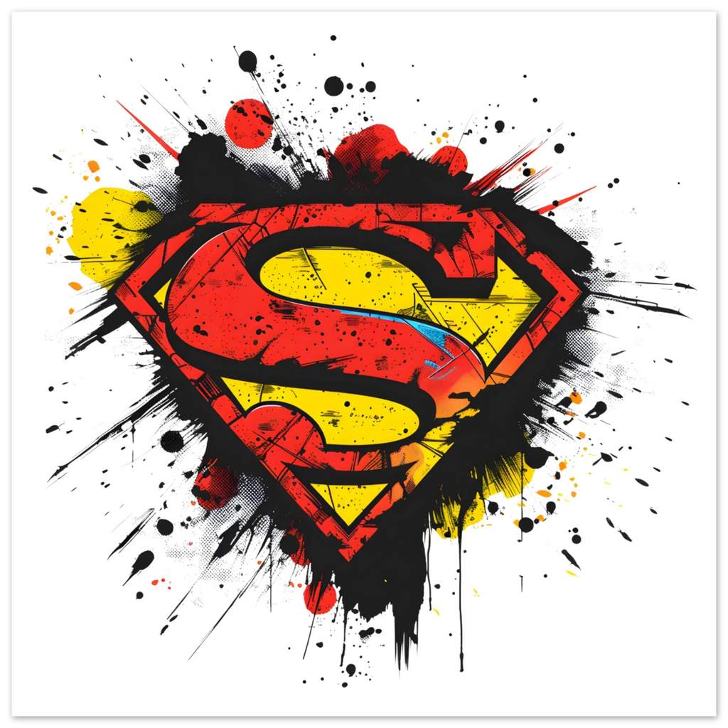 Superman Splatter Shield Fine Art Poster