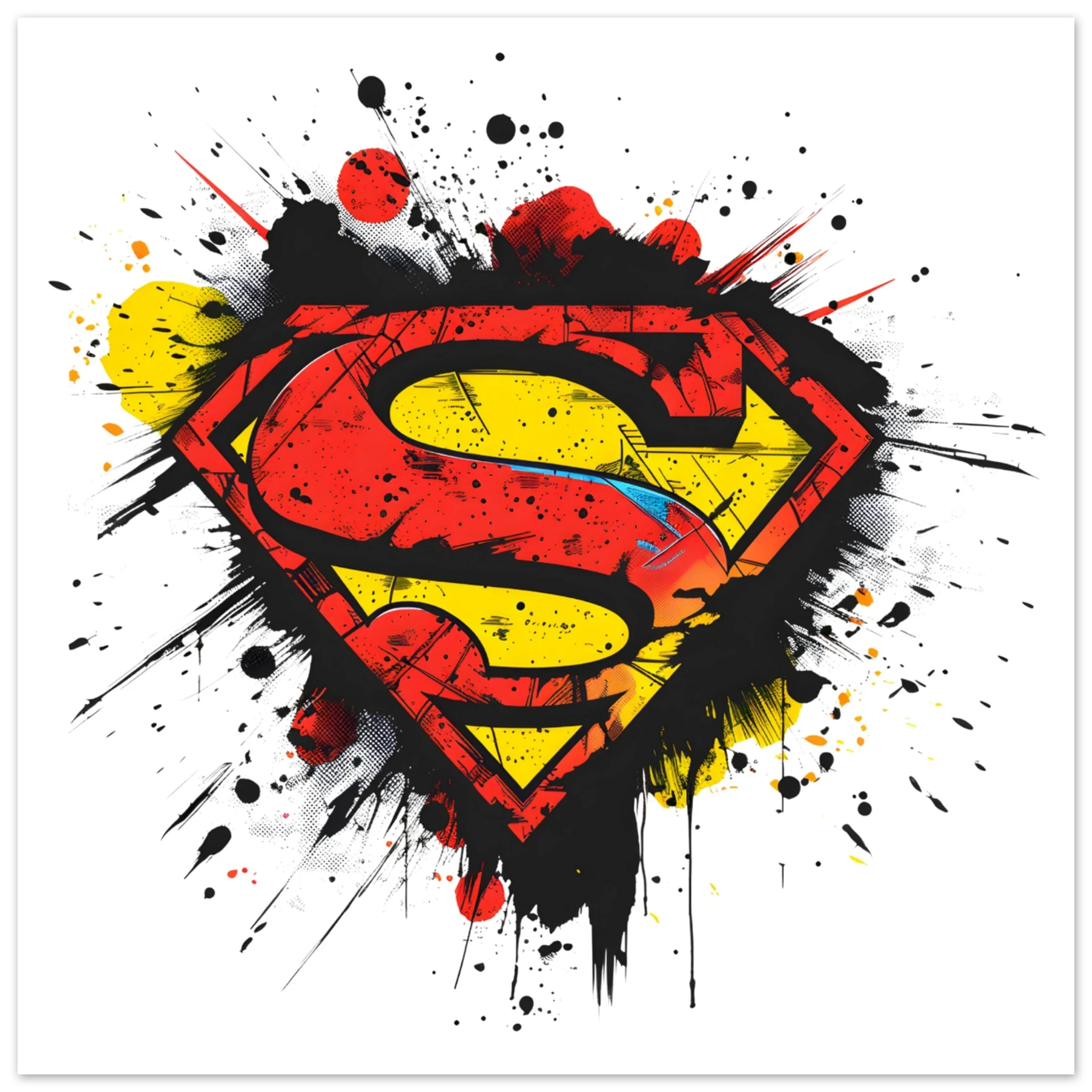 Superman Splatter Shield Fine Art Poster