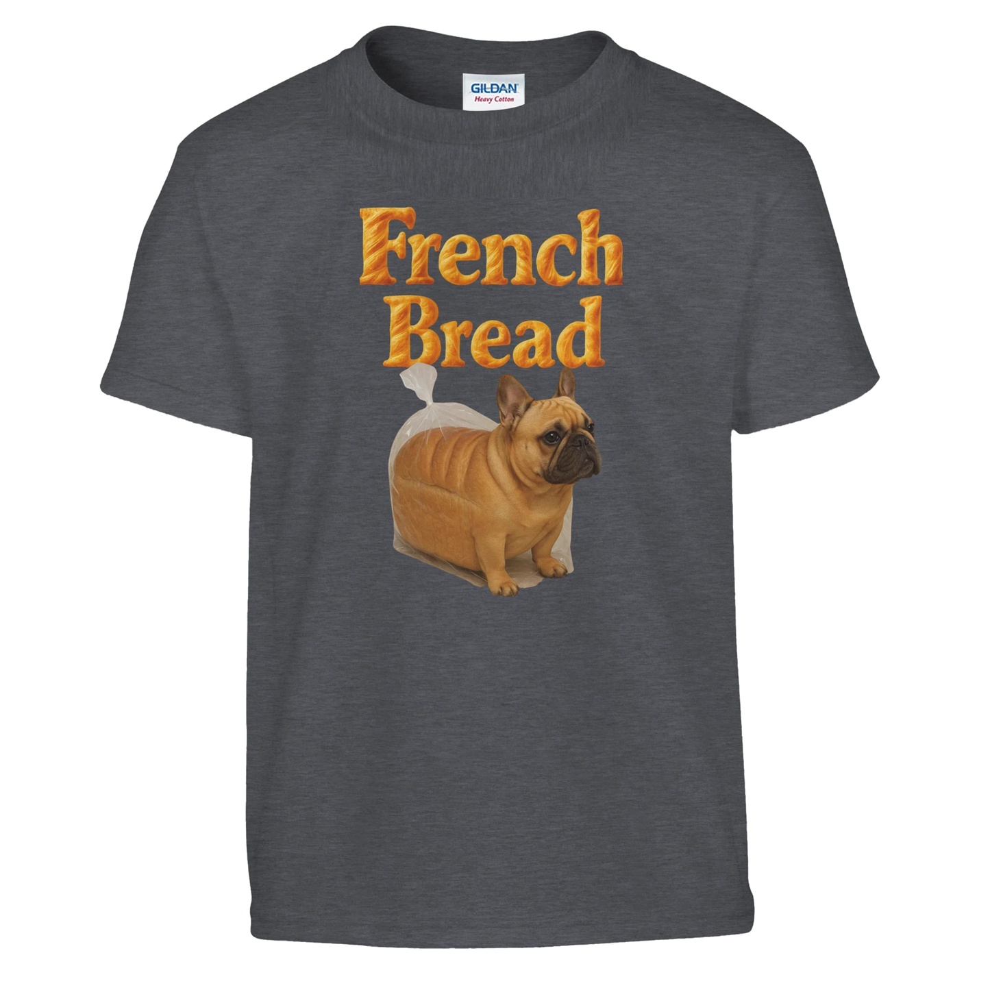 Kids Funny French Bread Bulldog T-Shirt