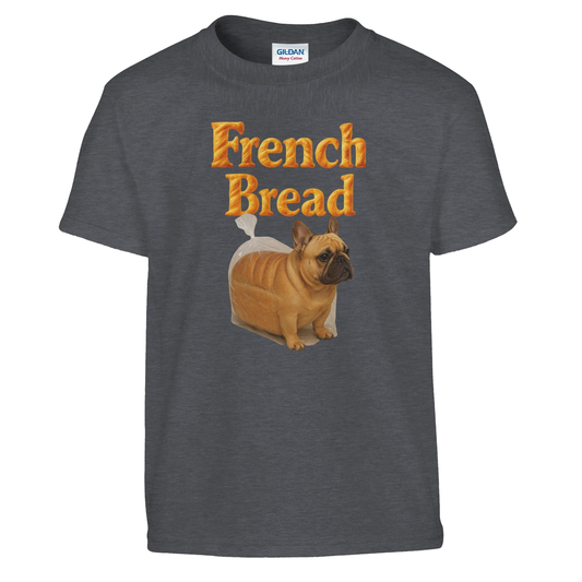 Kids Funny French Bread Bulldog T-Shirt
