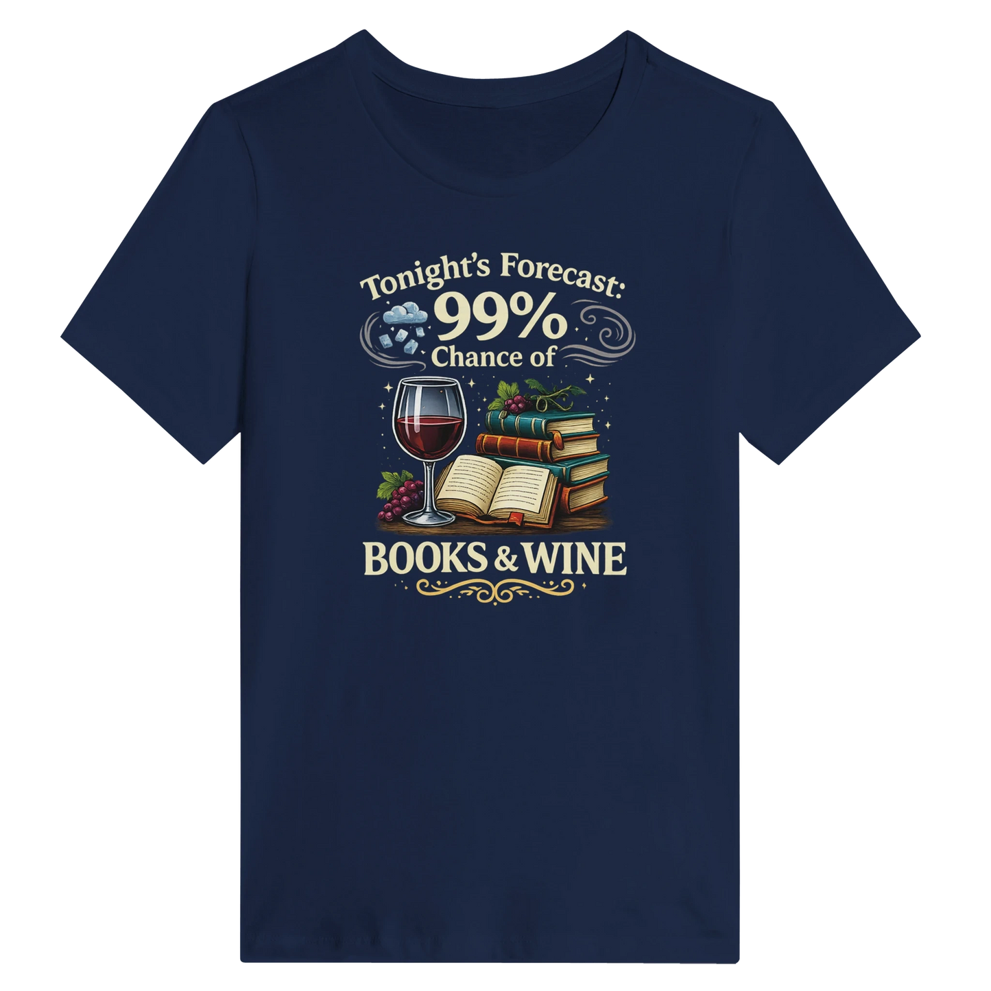Women’s Tonight’s Forecast Books and Wine T-Shirt
