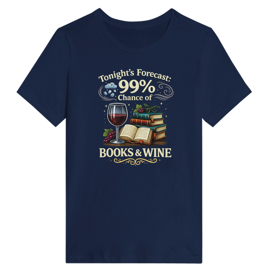 Women’s Tonight’s Forecast Books and Wine T-Shirt