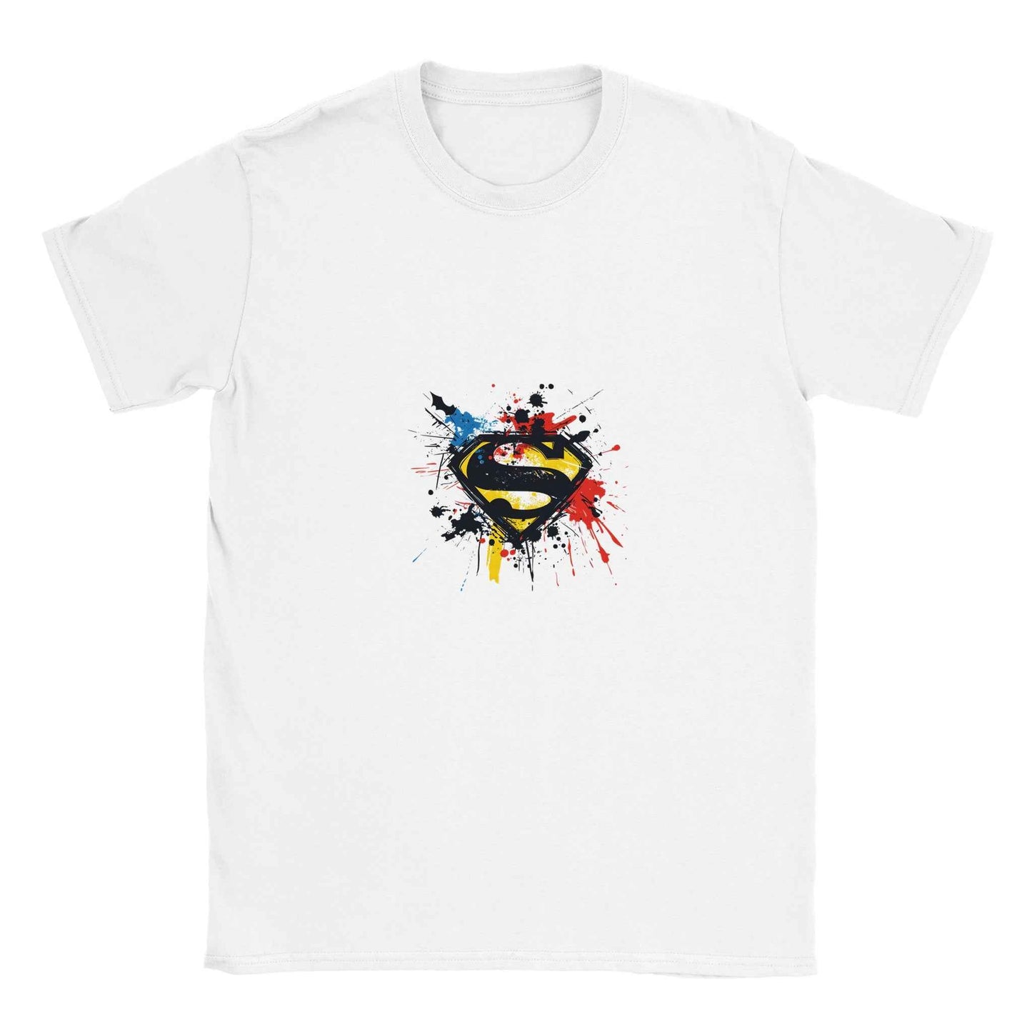 Superman Splatter Crest T-Shirt – Heroic Comic-Inspired Splatter Graphic Tee