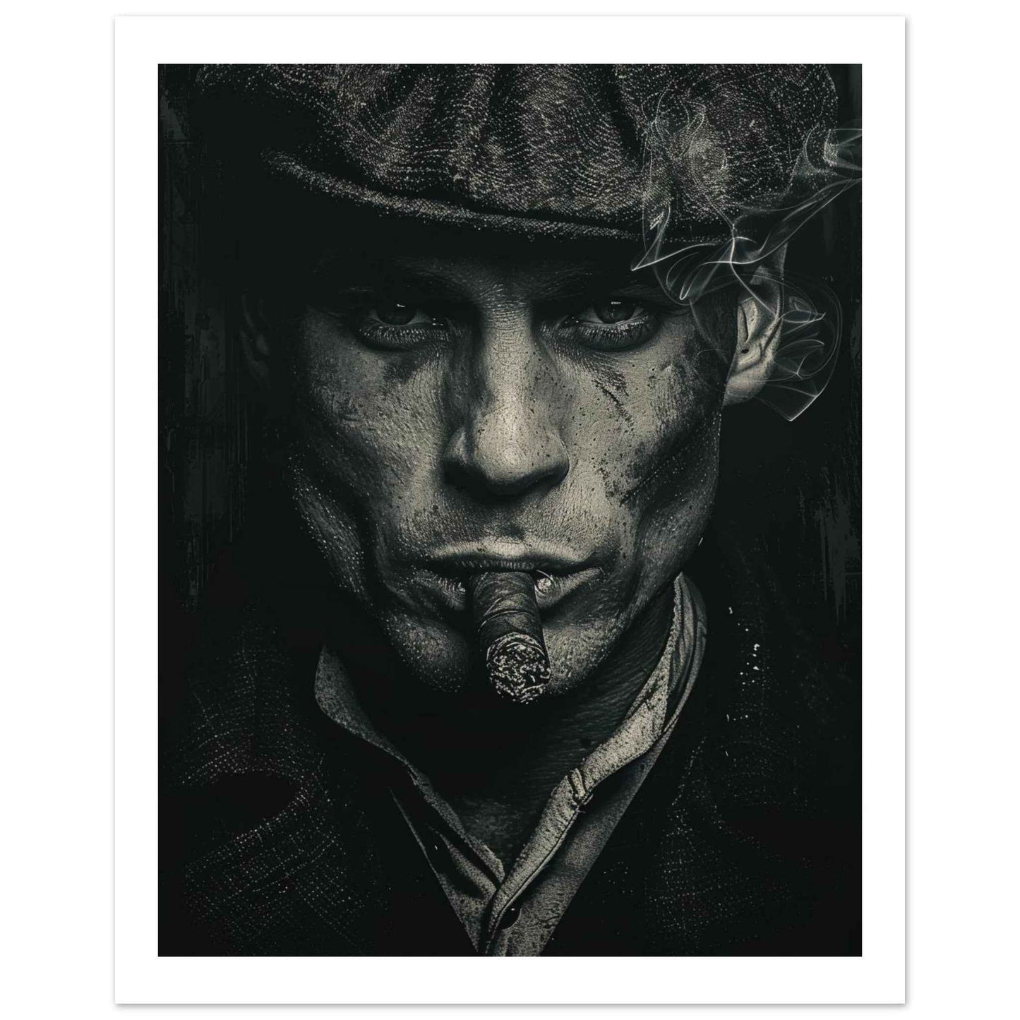 "The Gangster's Gaze" Poster – Gritty, Noir-Inspired Wall Art (Multiple Sizes Available)