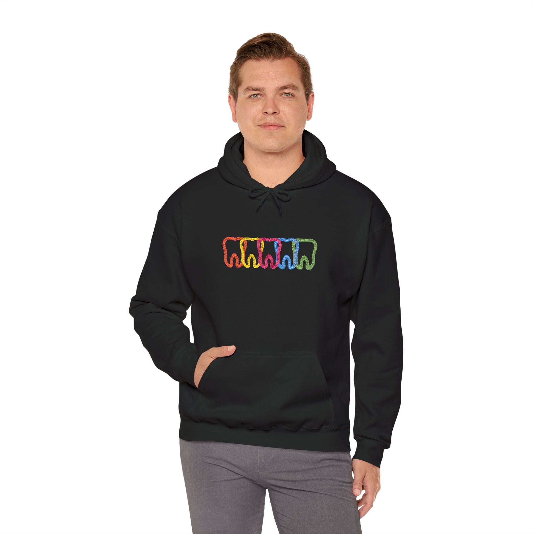 Embroidered Dental Neon Teeth Hoodie