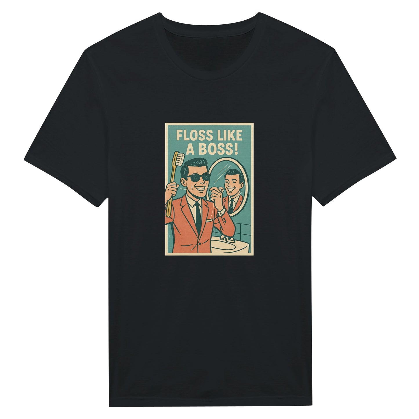 Floss Like a Boss T-Shirt – Retro Dental Humor Tee - F4 Custom Prints